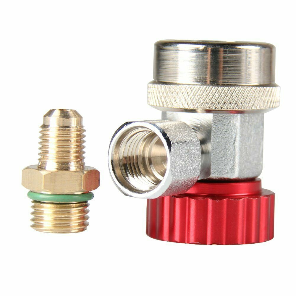 A/C R134A Quick Coupler Adapter Manifold Connector 1/4" SAE HVAC High & Low Side
