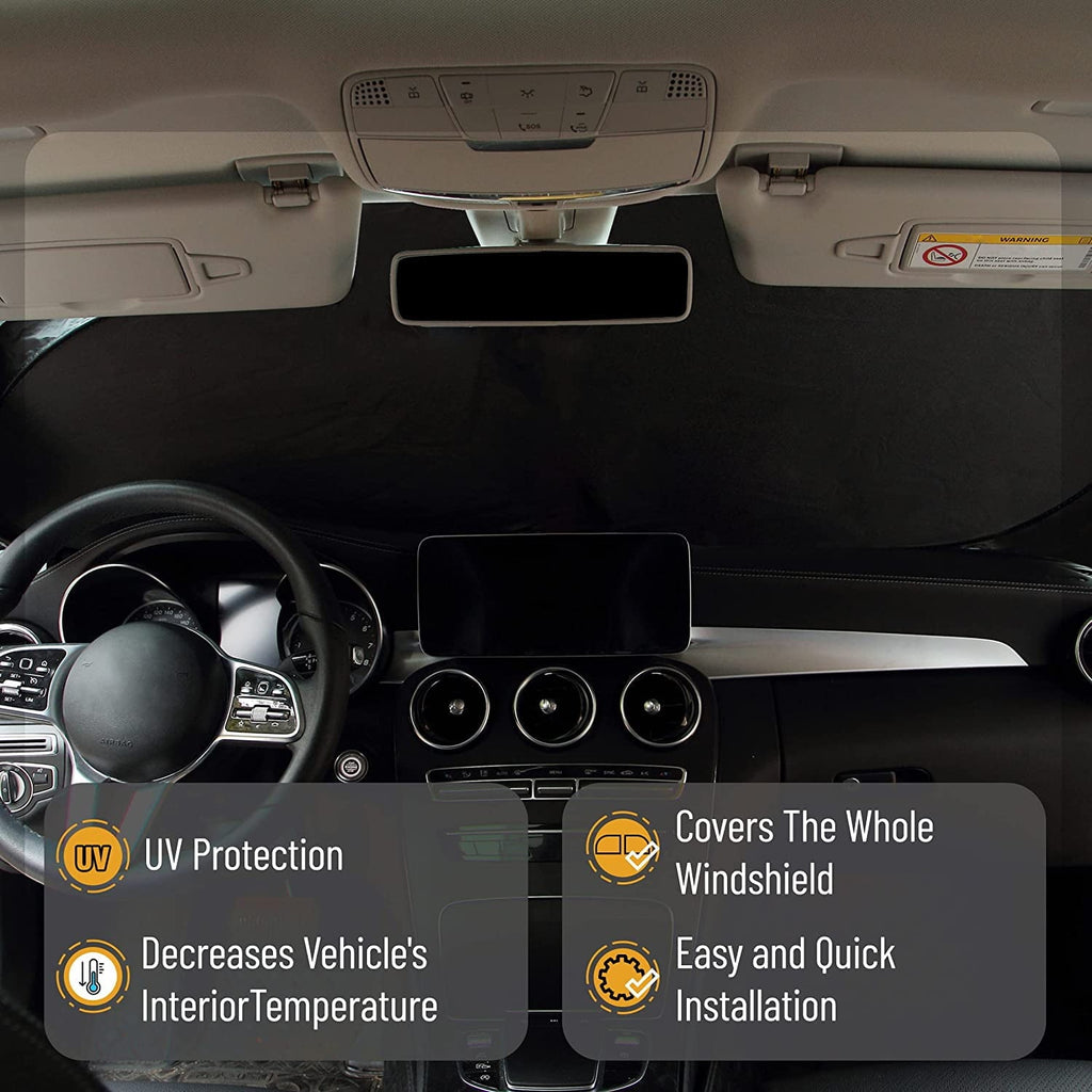 Mr. Pen- Windshield Sun Shade, 60” X 27.5”, UV Rays and Sun Heat Protection, Car Sun Shade Windshield, Sunshade for Car Windshield