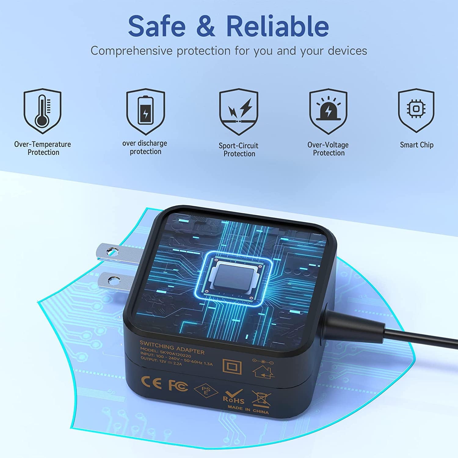 Samsung Chromebook Charger 26W 12V 2.2A Samsung Laptop Charger AC Adapter Charger for Samsung 11.6" Laptop Computer PA-1250-98 Chromebook 3 2 303C 500C 503C XE500C13 XE501C13 XE303C12 Power Supply