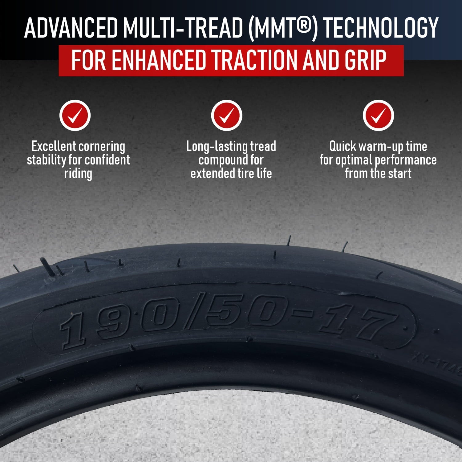 190/50-17 MMT® S1-XX Rear Motorcycle Tire 75W 190/50ZR17 (DOT 2123)