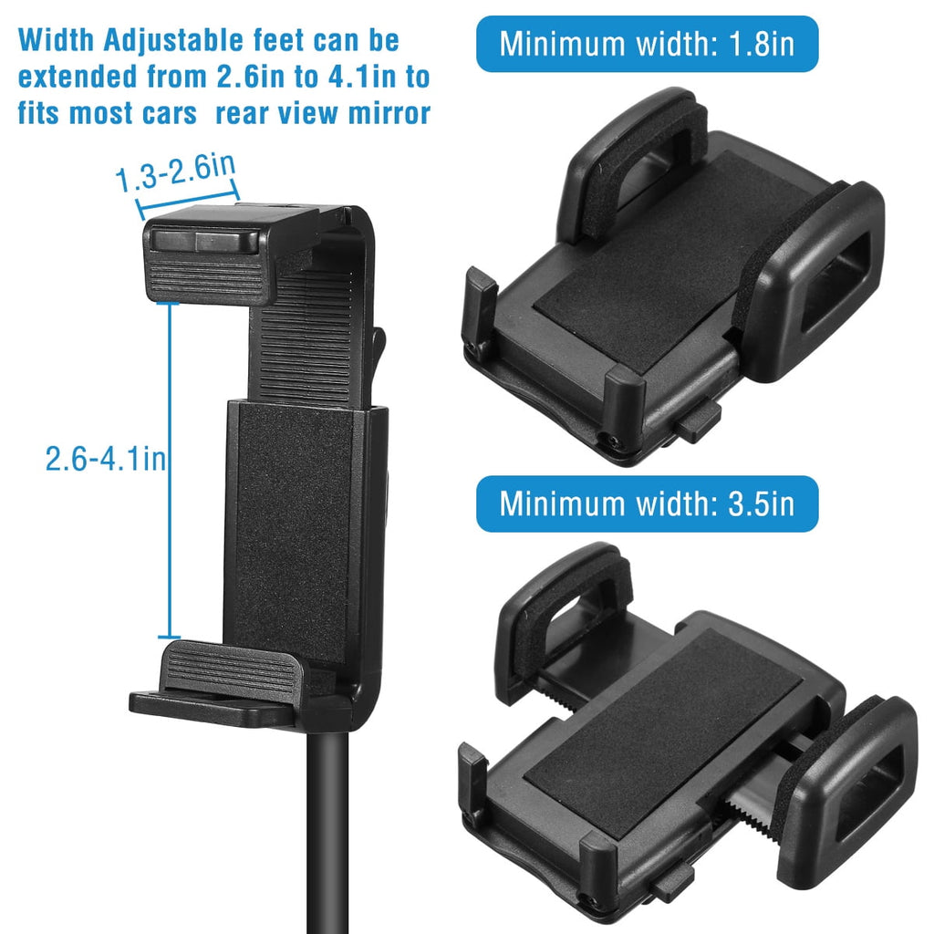 Car Rear View Mirror Phone Mount Holder, iMounTEK Universal 360° Rotation Phone Stand Cradle for iPhone Samsung GPS
