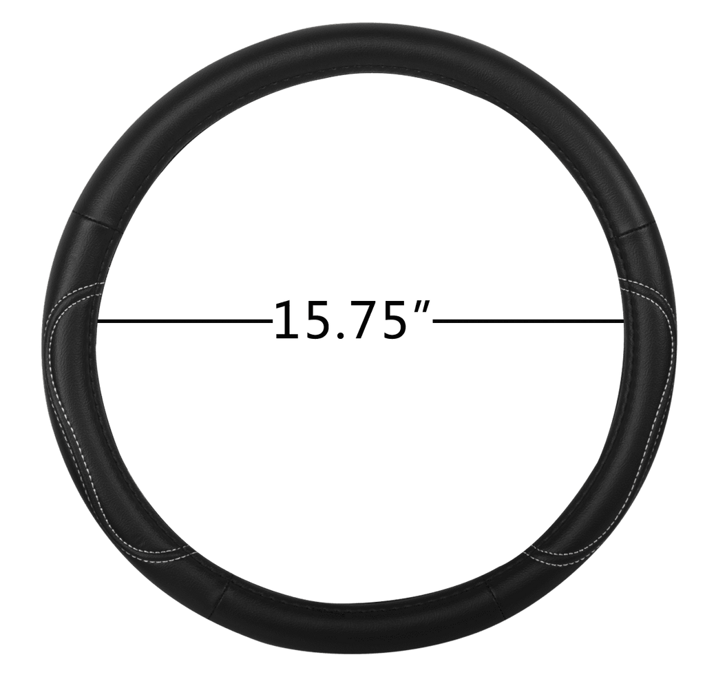 Auto Drive 1PC Steering Wheel Cover Country Black/White - Universal Fit