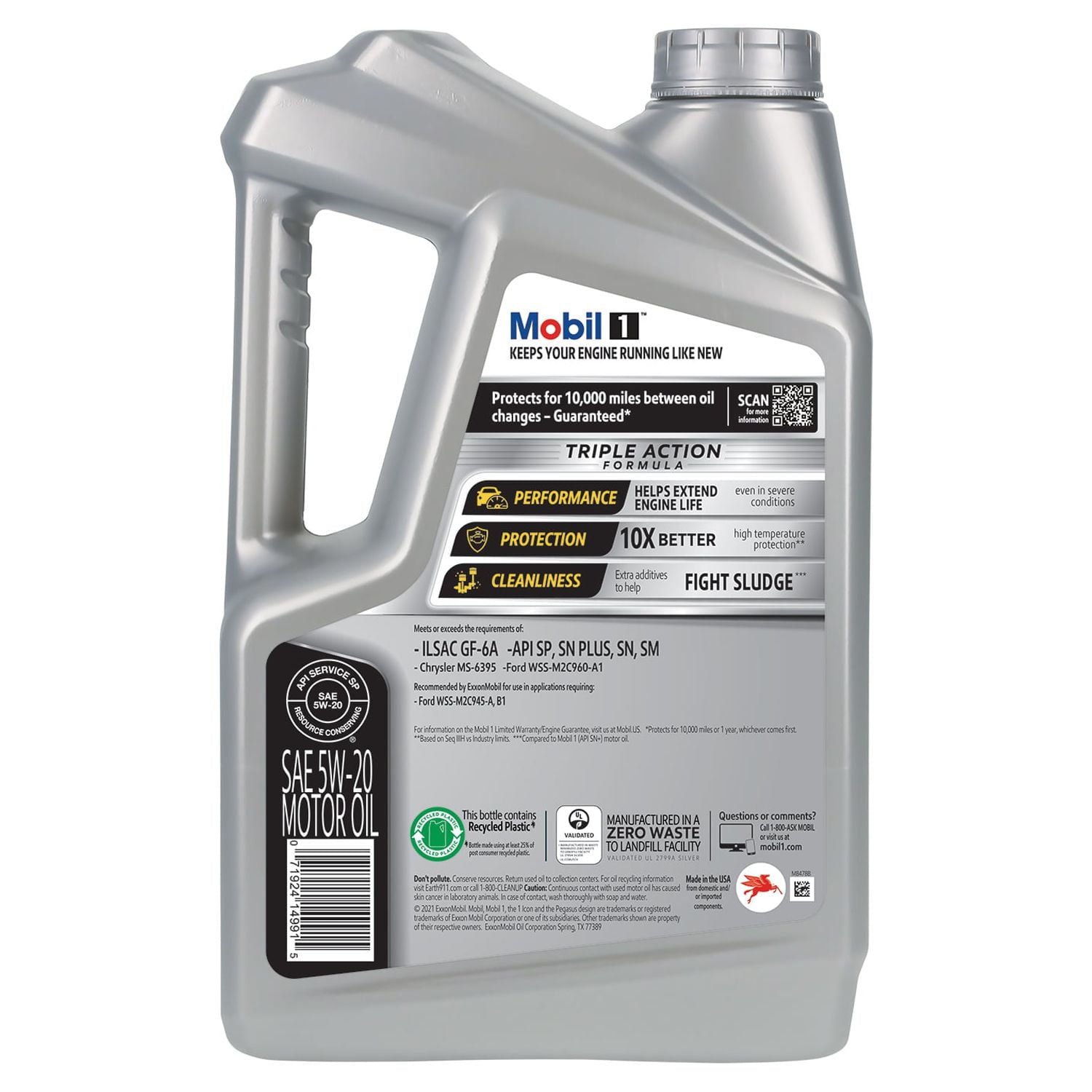 Mobil 1 Advanced Full Synthetic Motor Oil 5W-20, 5 qt  (3 Pack)