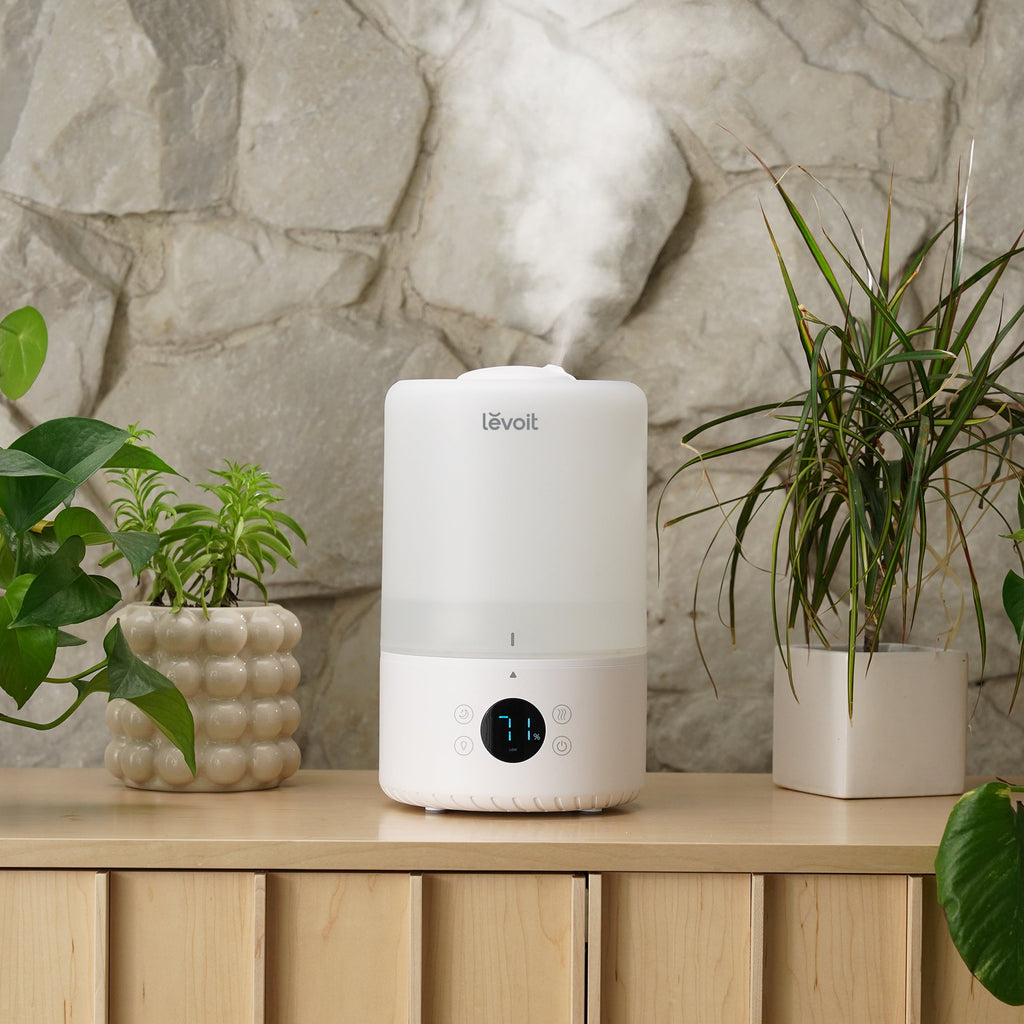 Levoit Smart Cool Mist Humidifier for Rooms, Top-Fill Humidifier for Baby with Sensor, Night Light, 3 Liter, Dual 200S, White