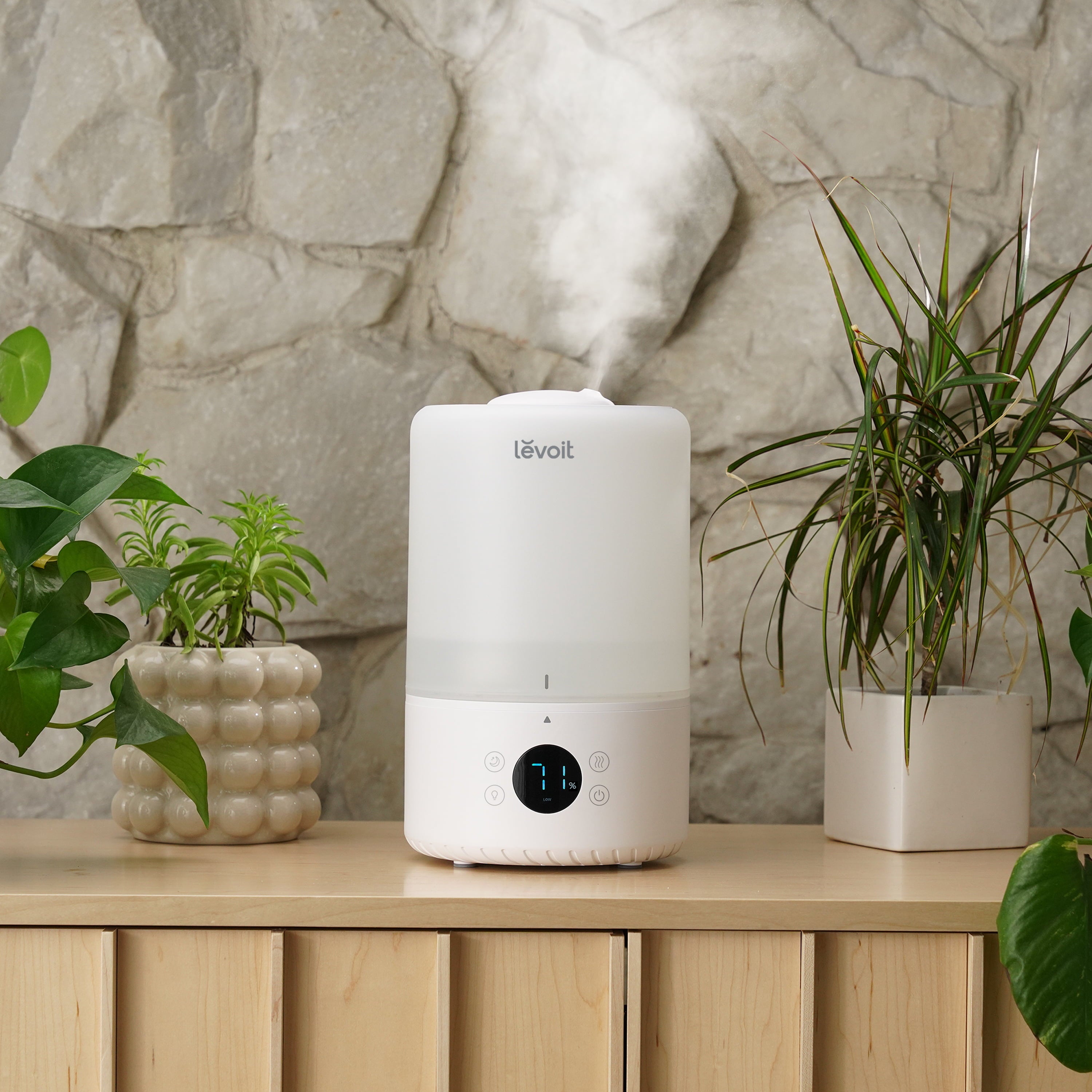 Levoit Smart Cool Mist Humidifier for Rooms, Top-Fill Humidifier for Baby with Sensor, Night Light, 3 Liter, Dual 200S, White
