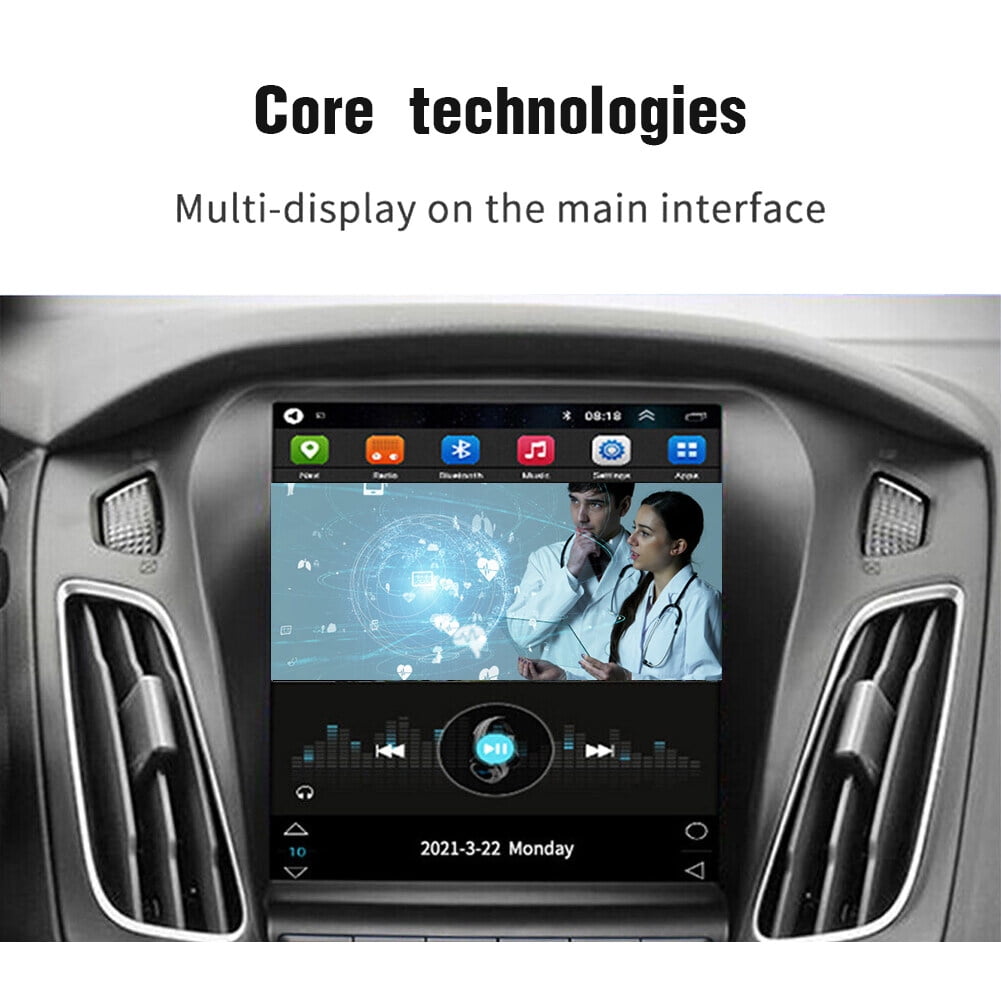 Car Radio Stereo for Ford Focus 2012-2018, 9.7" Touchscreen Android 11 Support Carplay Android Auto Navigation Bluetooth Radio Video Mirror Link Steering Wheel Control Camera 2G+32G,Black