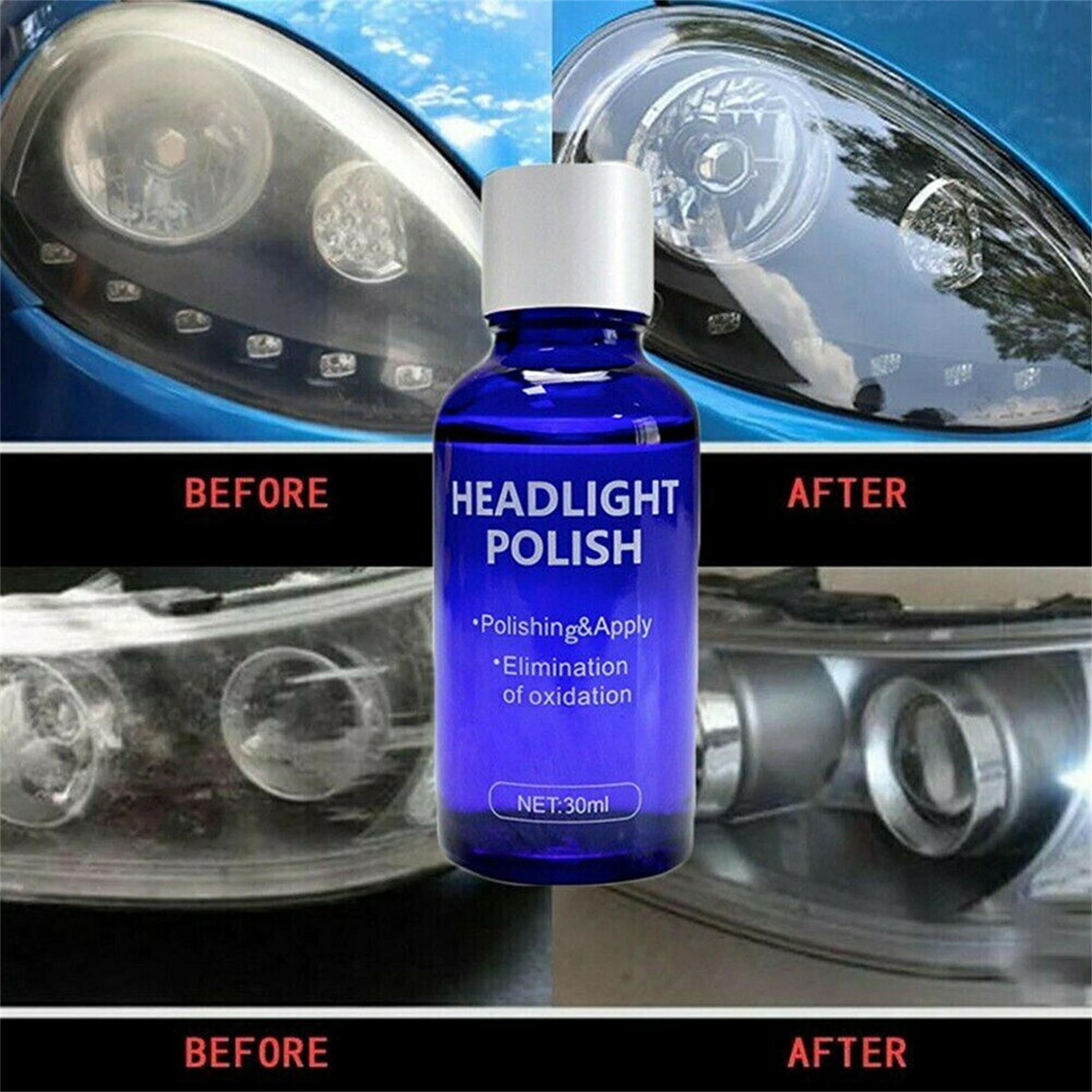 Car Repair Liquid Polish Cleaner Accessories Headlight Cover Len Restorer Repair Liquid Polish Cleaner 30ml
