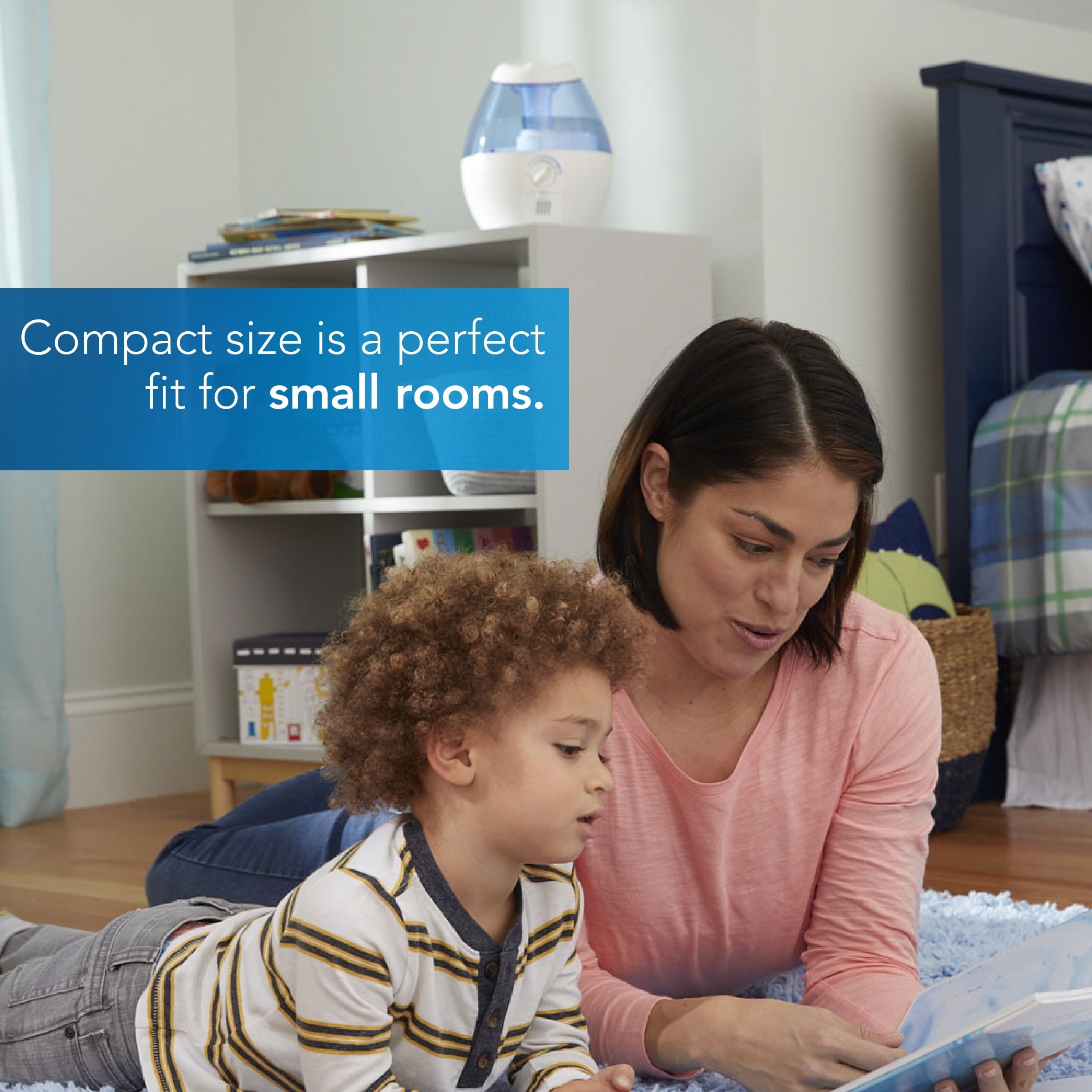Vicks Mini Filter-Free Cool Mist Humidifier, 250 sq ft, White, VUL520W