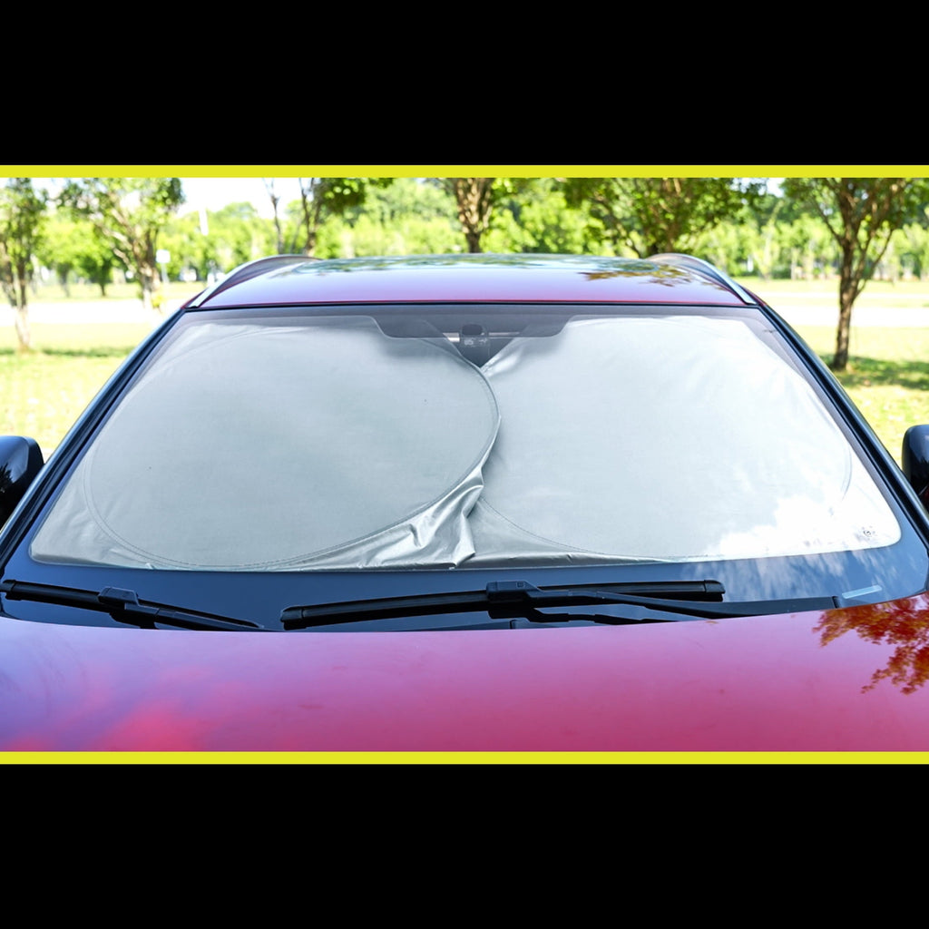Auto Drive Double Rings Windshield AD22D-83 Twist Sun Shade 1 Pack, 63"x29.5"