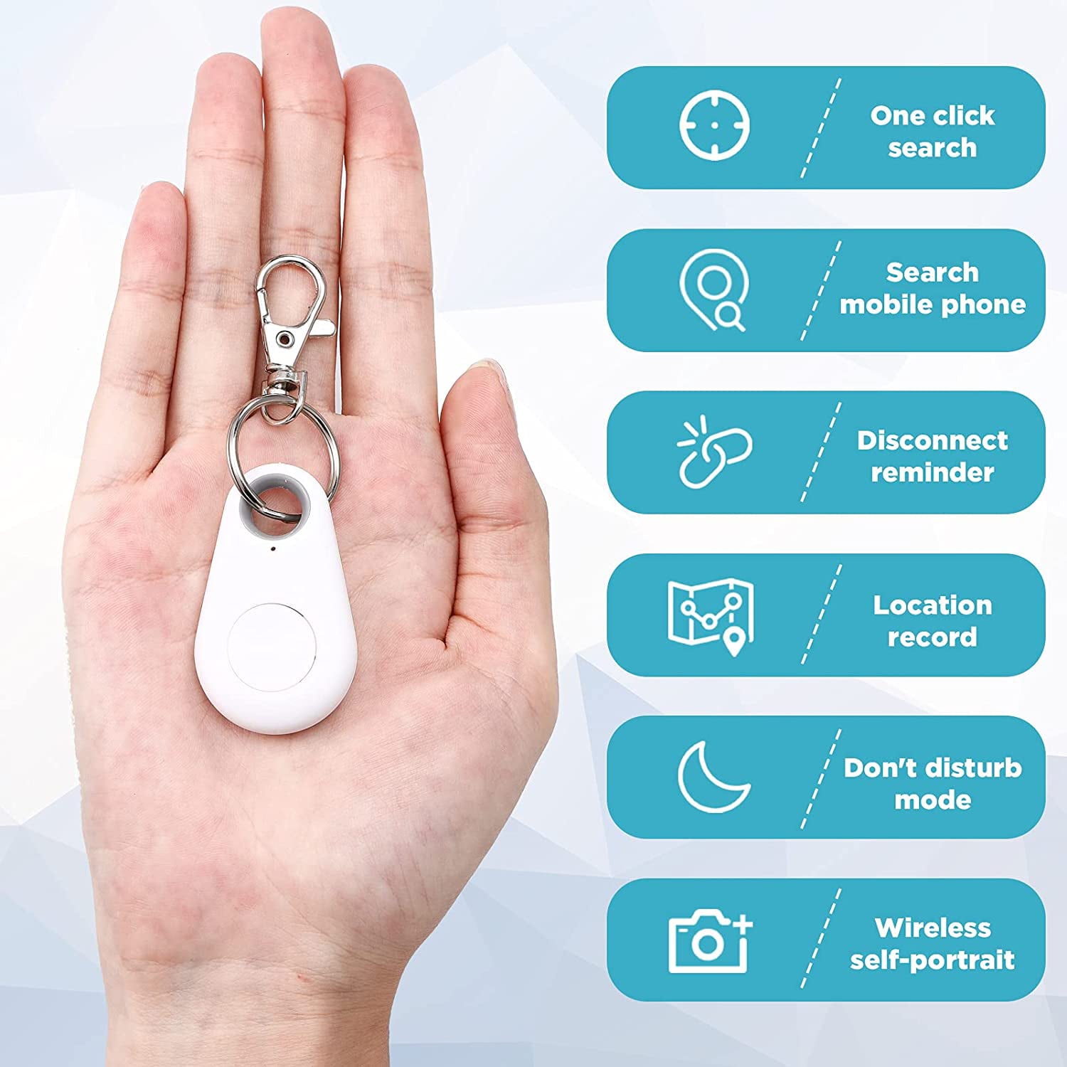 5 Pack Smart Key Finder Locator GPS Tracking Device for Kids Boys Girls Pets Cat Dog Keychain Wallet Luggage Anti-Lost Tag Alarm