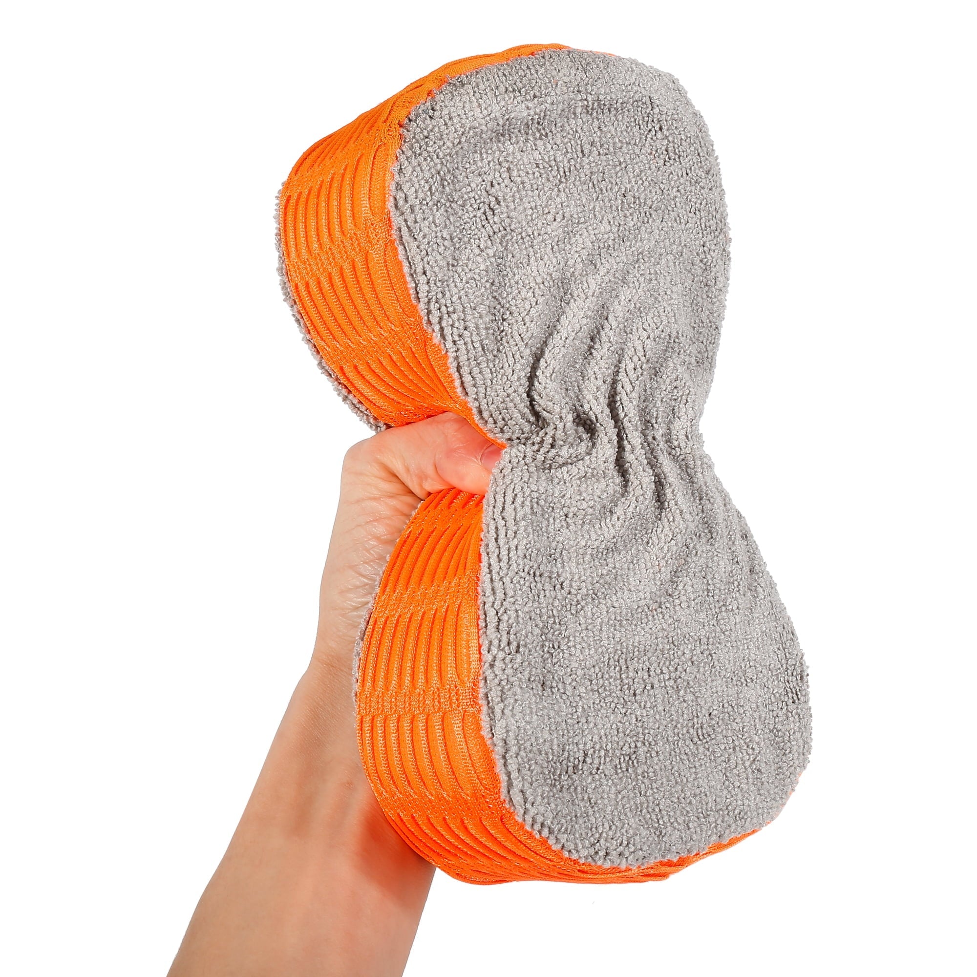 Unique Bargains 2 Pcs Orange Gray Car Wash Sponge Cleaning Double Sided Dirt Washing Tool  Absorbent