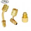 QIFEI 3Pc/Set R410a Adapter R134a Refrigerant Tank Vacuum Pump for Mini Split System HVAC Gold