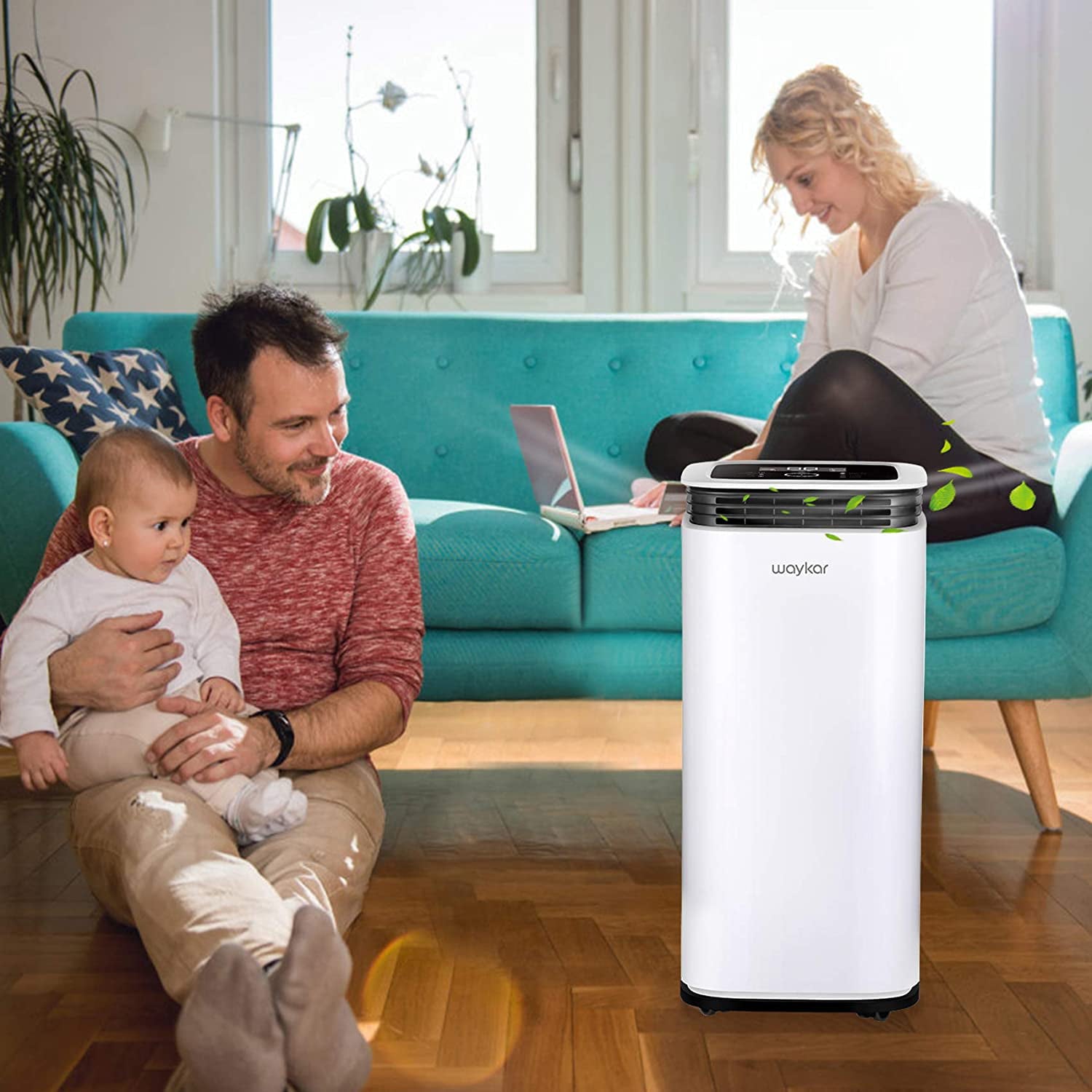 Waykar 70 Pints Dehumidifier for Basement and Home with Drain Hose, Spaces up to 4500 Sq Ft, Removes 9 Gallons Moisture/Day, 1.18 Gallons Water Tank and Four Air Outlets
