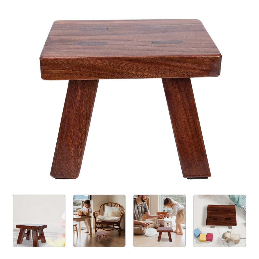 Frcolor Stool Step Wooden Kids Foot Kitchen Bathroom Stools Wood Rest Small Garden Footstool Stepping Toilet Rustic Potty