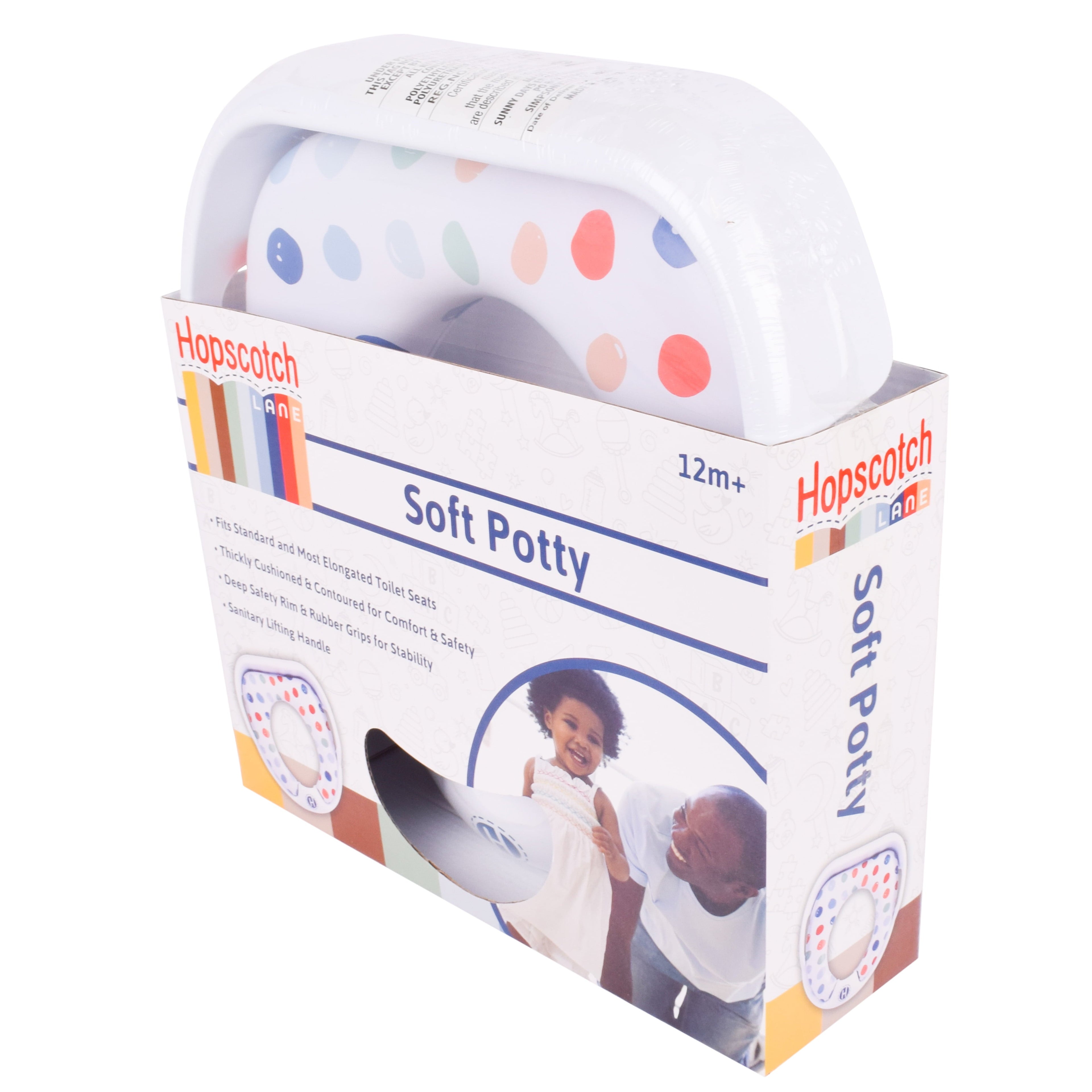 Hopscotch Lane Toddler Soft Potty Training Seat with Storage Hook and Handles, Unisex