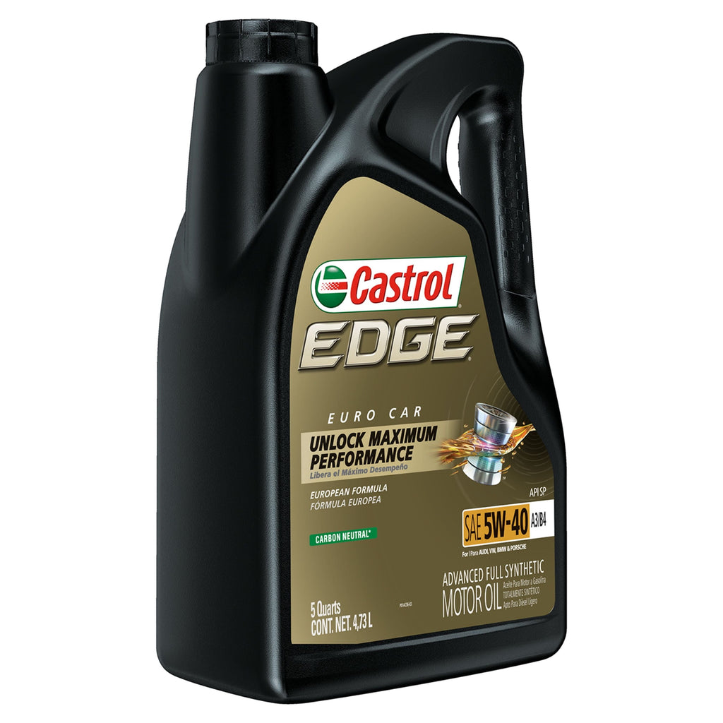 Castrol EDGE Euro 5W-40 A3/B4 Advanced Full Synthetic Motor Oil, 5 Quarts
