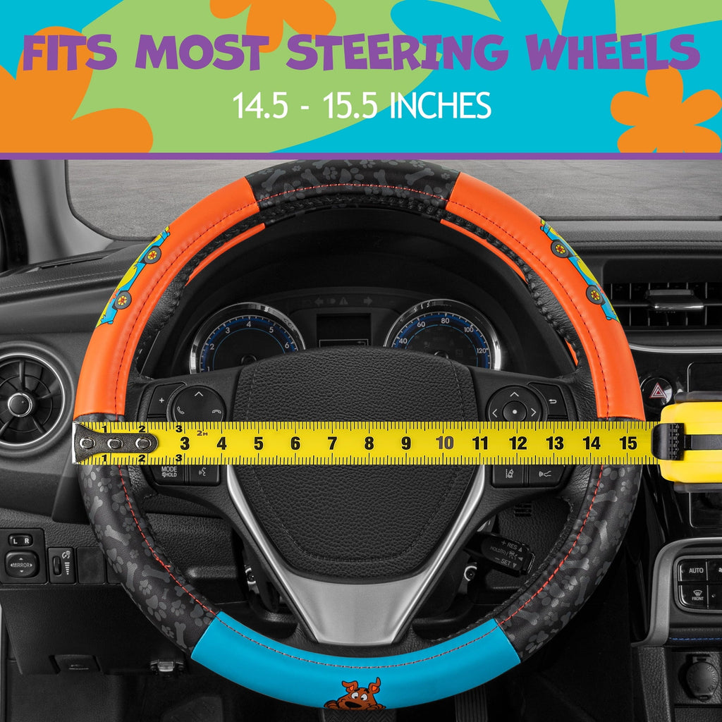 Scooby Doo Car Steering Wheel Cover - Universal Fit Steering Wheel Cover with Officially Licensed Warner Brothers Graphics, Great Automotive Accessory Gift Idea for Fans