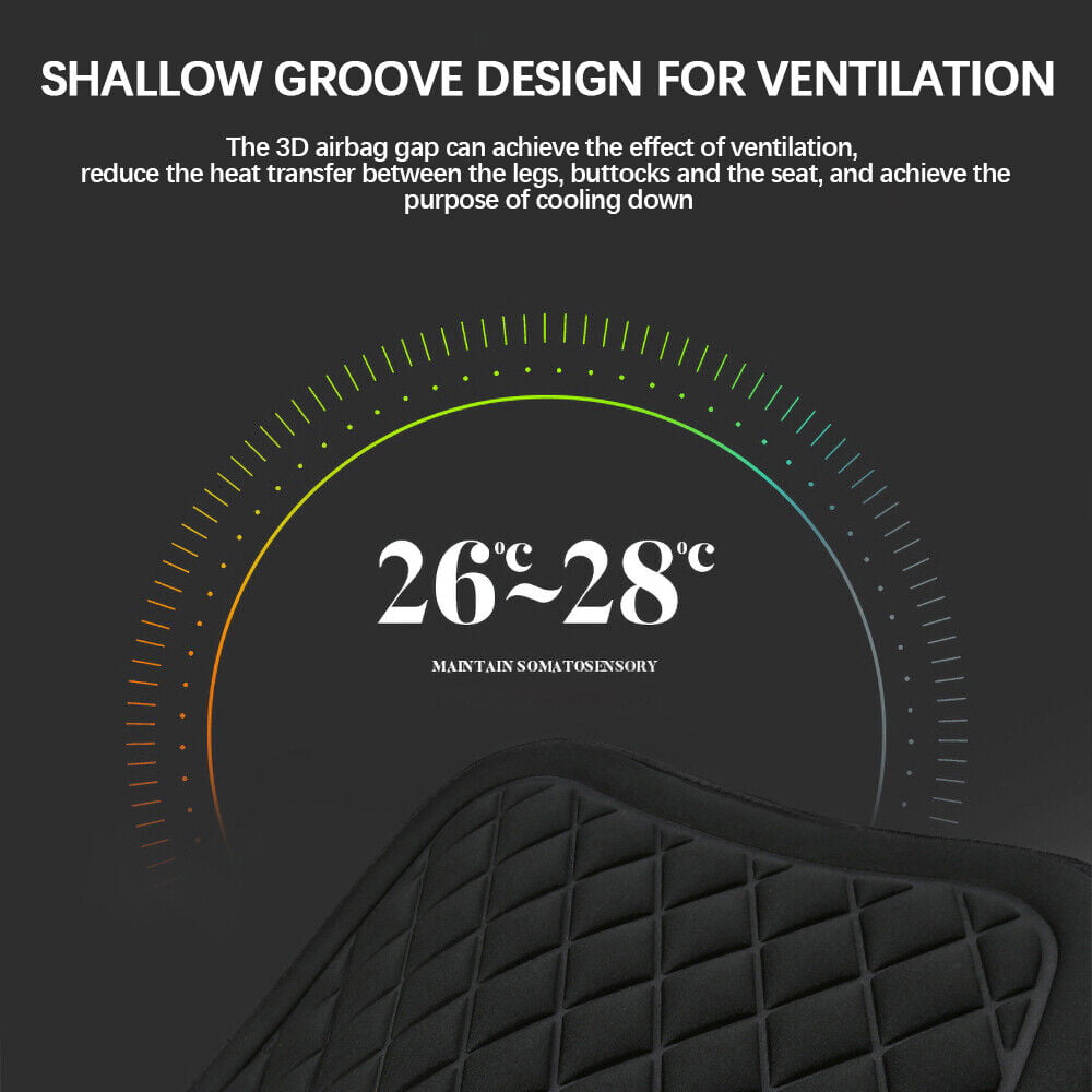 Virwir Car Seat Cushion Driver Seat Cushion W/ Comfort Memory Foam & Non-Slip Rubber, Black