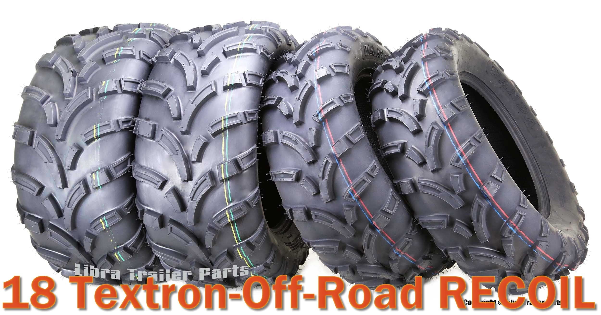 Set 4 WANDA ATV tires 25x8-12 & 25x11-12 for 02-04 Polaris Sportsman 600/700