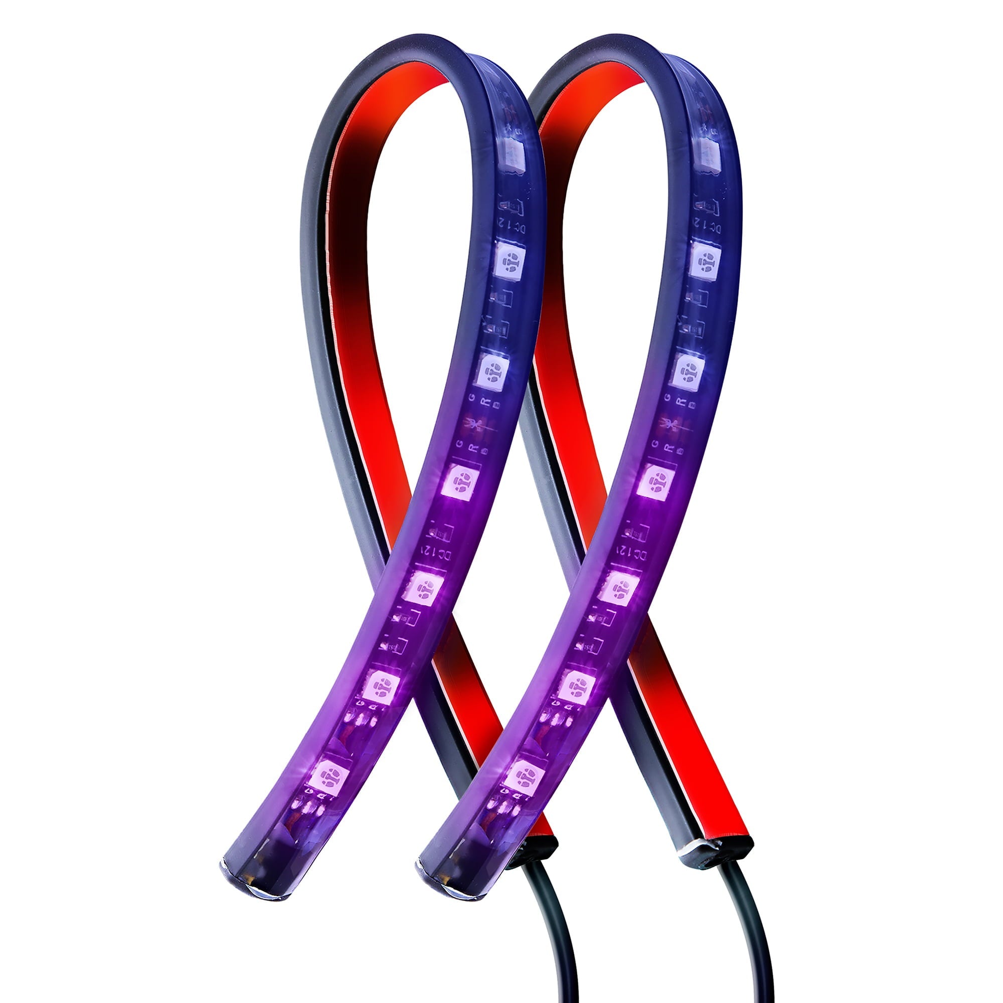 Monster LED Multicolor Automotive Interior Accent Lights, Customizable with Remote, 2-Pack