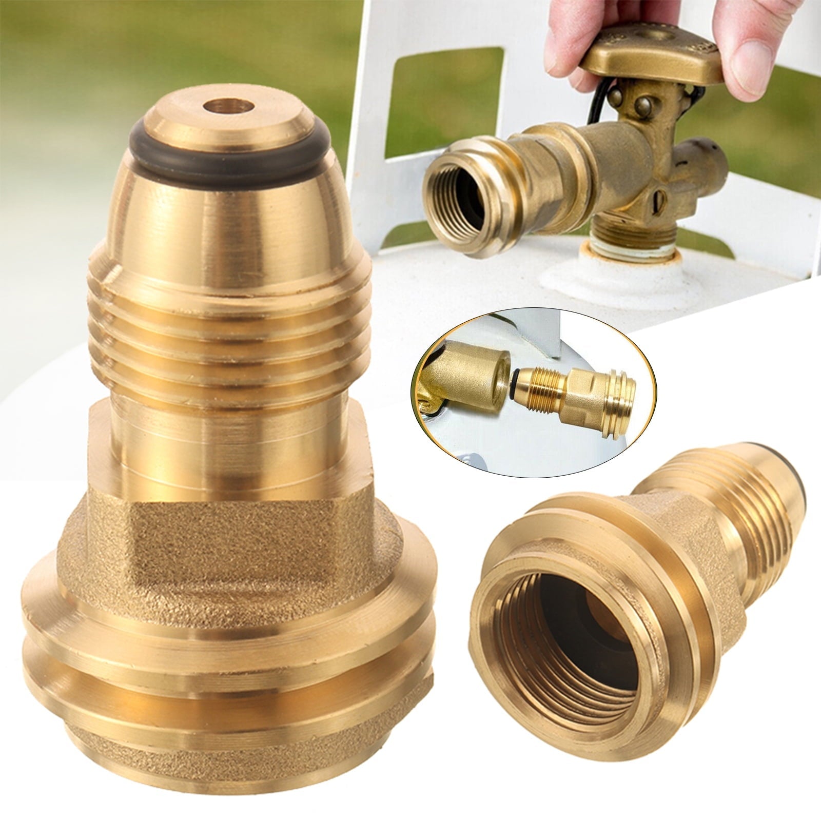 LANLIN Propane Gas Adapter Converts POL LP Tank Service Valve to QCC1/Type1 Outlet Brass Adapter Fitting