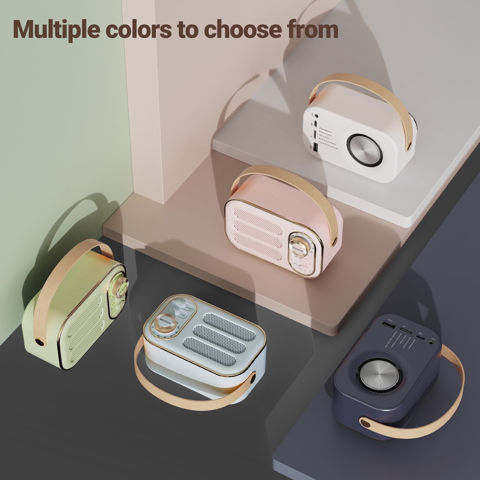 TongL DW13 Bluetooth-compatible Speaker Retro Long Battery Life Support TF/AUX Mini Portable Outdoor Wireless Subwoofer for Car