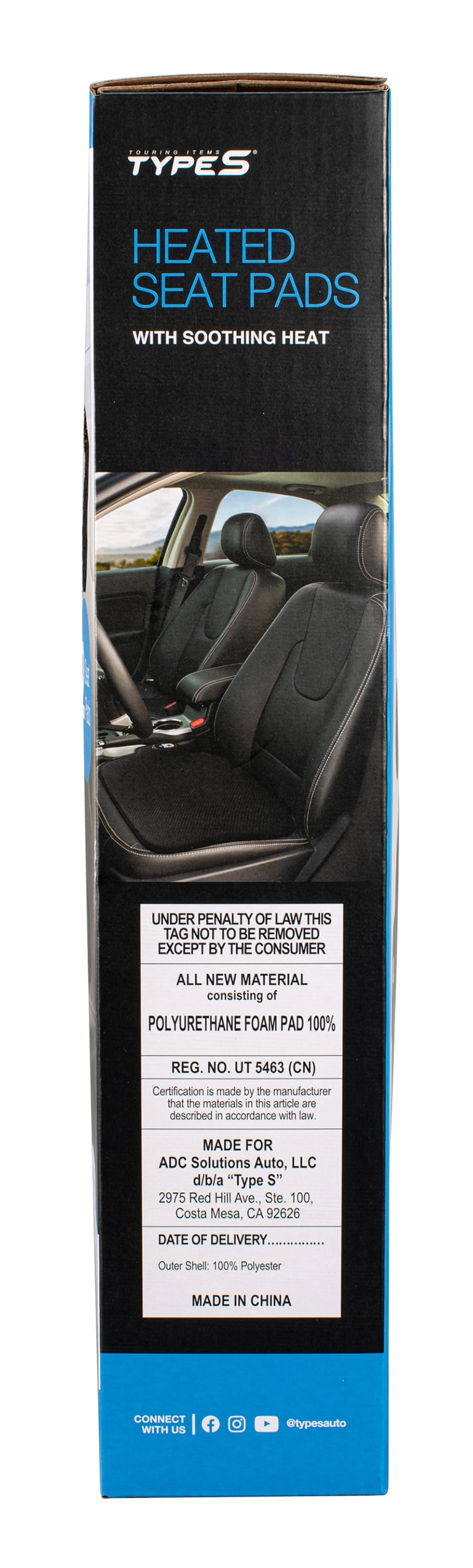 Type S Heated Seat Pad Universal Fit for All Vehicles, CU58216-4