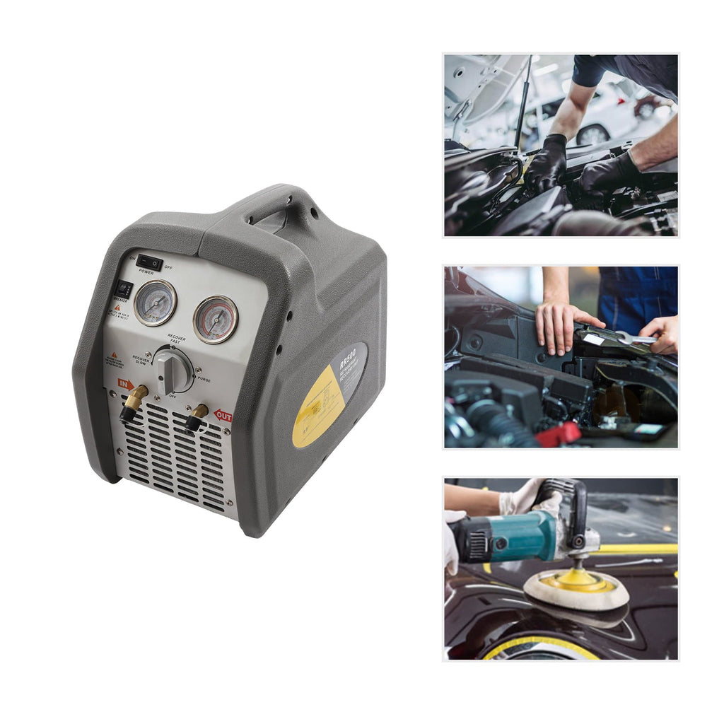 Miumaeov Refrigerant Recovery Machine, AC Refrigerant Recycling Machine, HVAC 558psi Refrigerant Recovery Unit Air Conditioning Repair Tool, Grey (1/2HP Dual Cylinder)