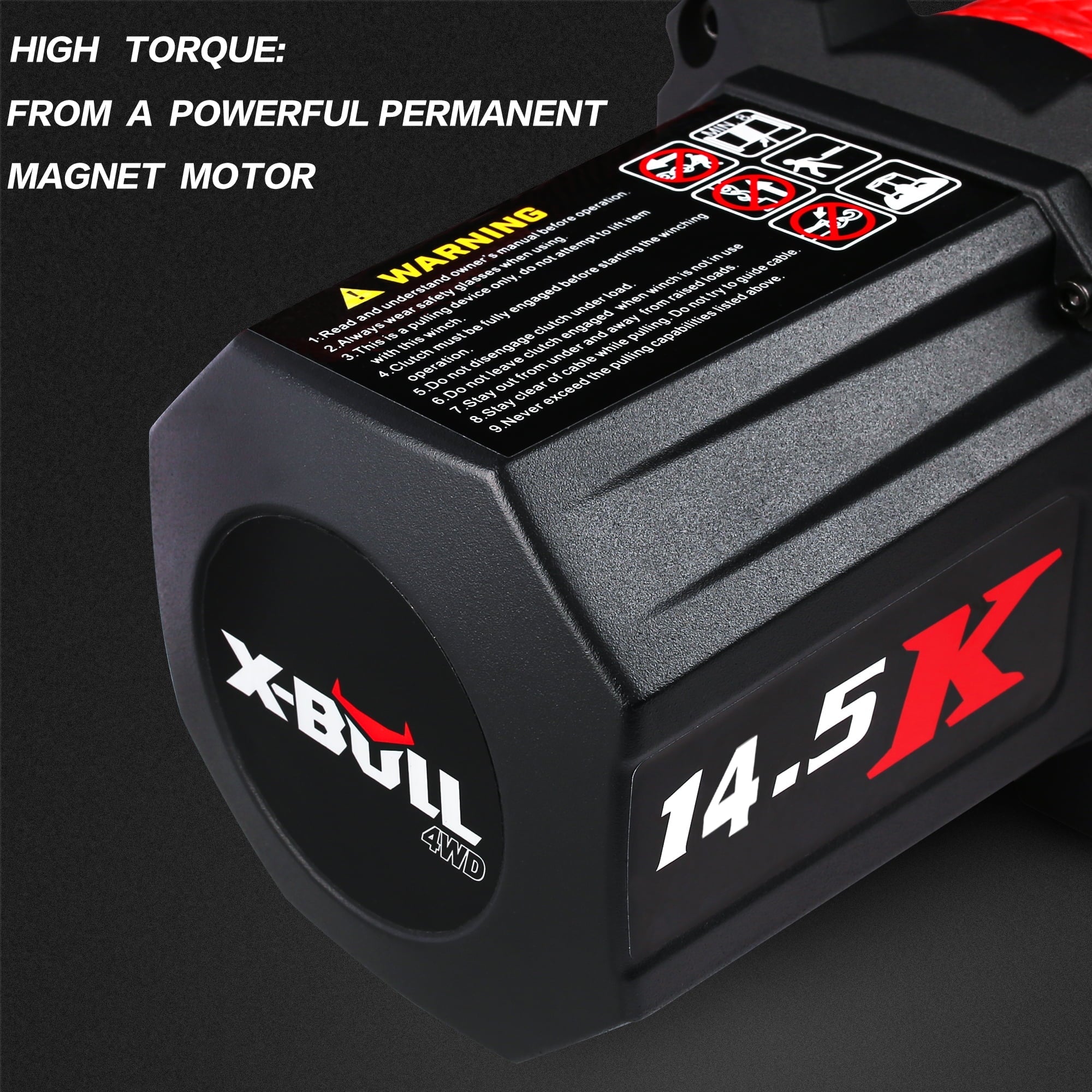 X-BULL Electric Winch XPV 14500LBS  12V Winch Synthetic Rope SUV Jeep Truck Towing 4WD Off-Road