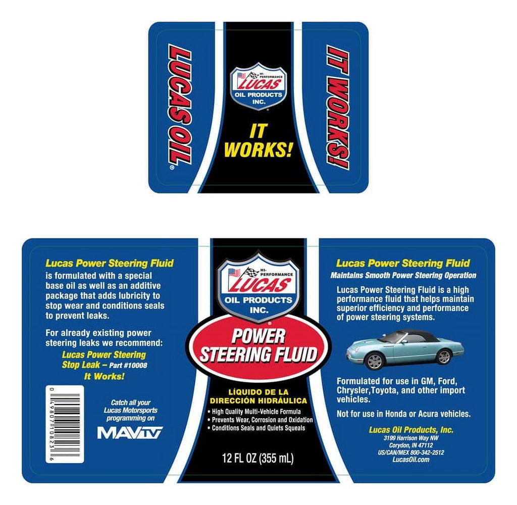 Lucas Oil Power Steering Fluid w/ Conditioners; 16 oz.