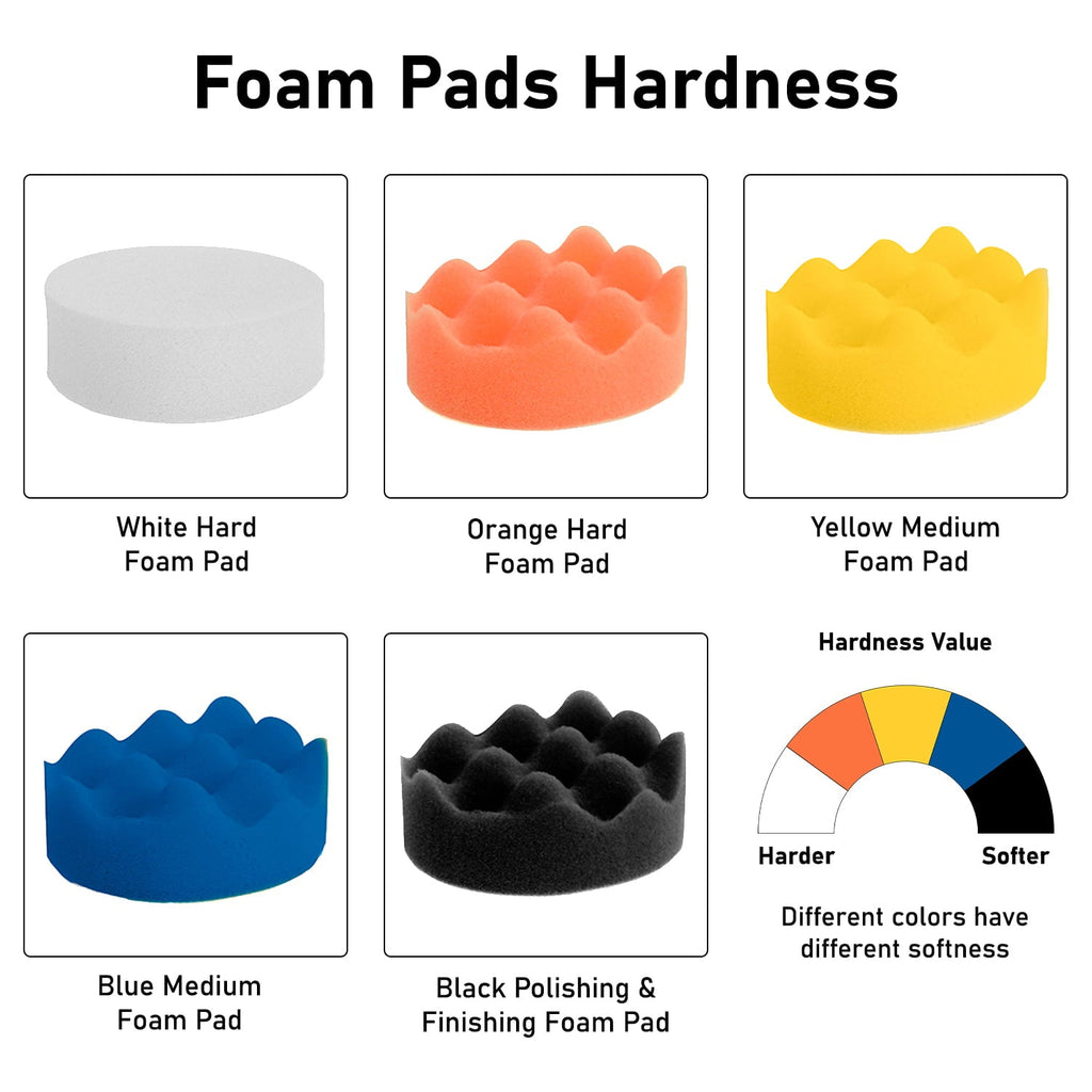 Canopus Buffing Pads 22 PCS, 3 Inch Polishing Pad Kit, Polishing Wheel for Drill, Car Buffer Drill Attachment for Sanding, Polishing, Waxing and Sealing Glaze