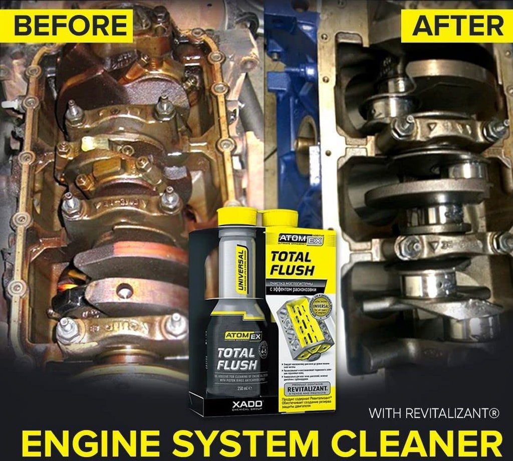 XADO TotalFlush Universal oil system cleaner with Anticarbon effect for Gasoline, LPG and Diesel Engines
