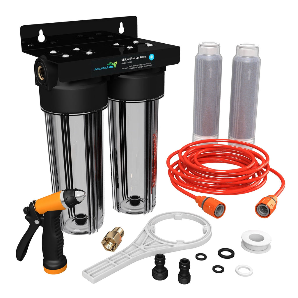AQUATICLIFE Deionized Spot-Free Car Rinse PLUS - Premium Water Deionizer for Car Washing - Spotless Car, RV, and Motorcycle Wash System w/Hose