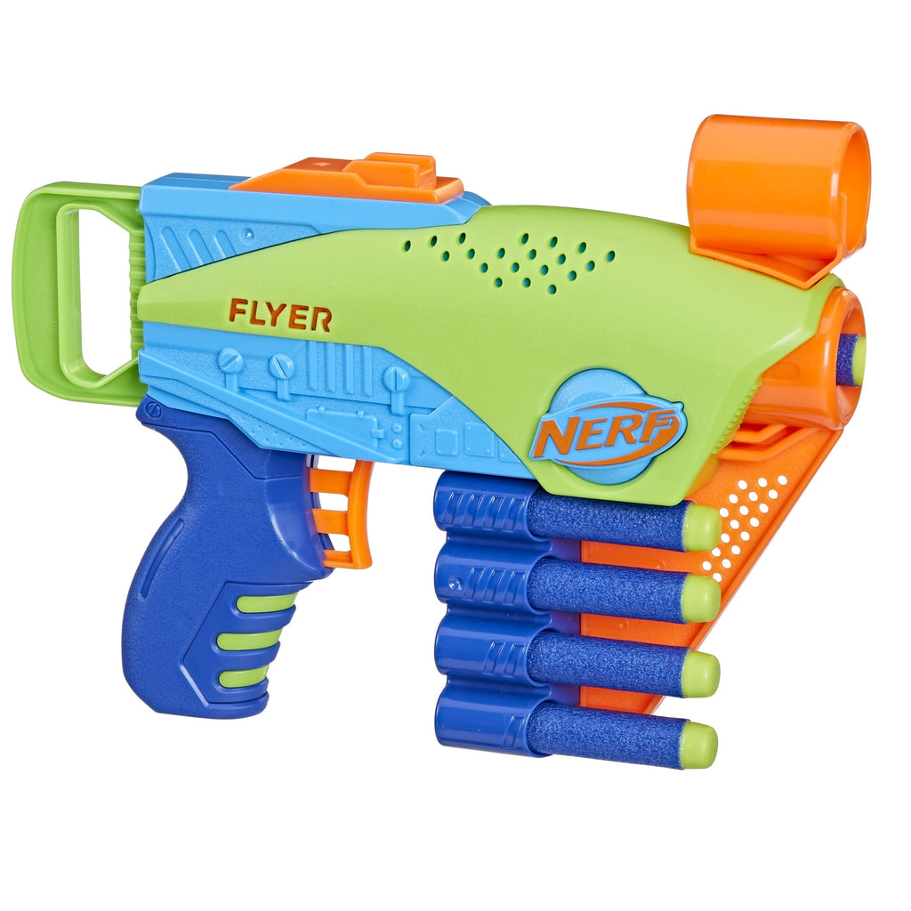 Nerf Elite Jr Flyer, Easy Play Foam Dart Blaster, 5 Nerf Elite Darts, Christmas Stocking Stuffers for Kids, 6+