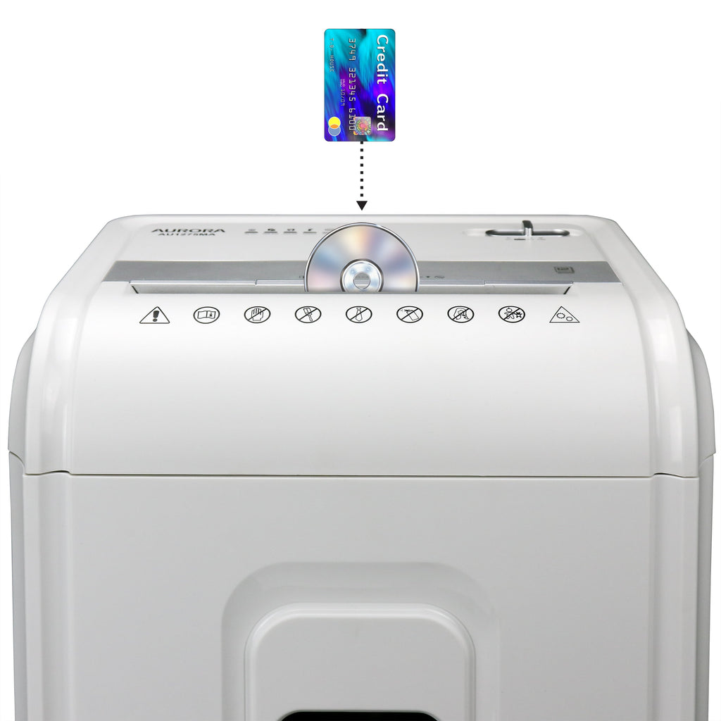Aurora GB AU1275MA High-Security 12-Sheet Micro-Cut Shredder, Anti-Jam, CD/DVD Credit Card, Pullout Basket, 60 Minutes Duty Cycle