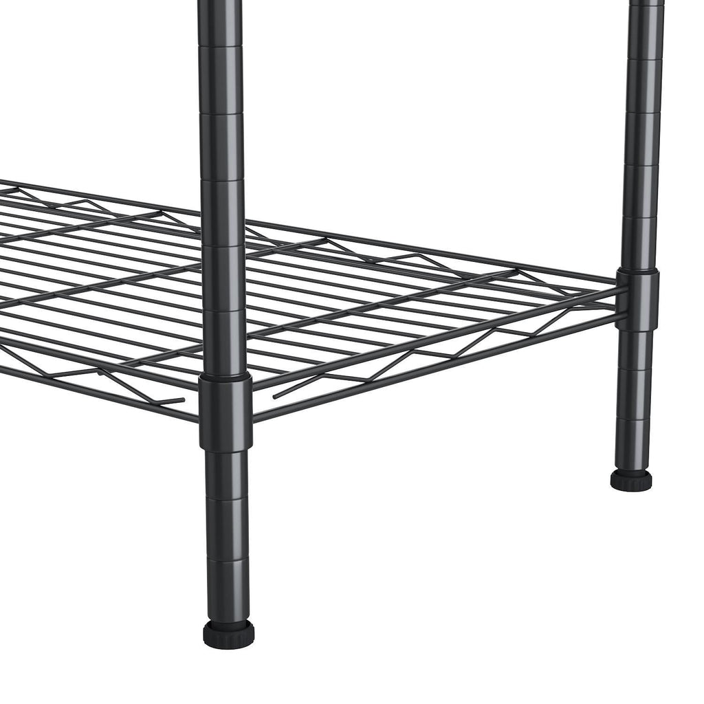 6-Tier Wire Shelving Unit Storage Rack Metal Shelf Organizer with 6 Hooks for Kitchen Bathroom Garage Balcony 21.26" x 11.42" x 62.99"