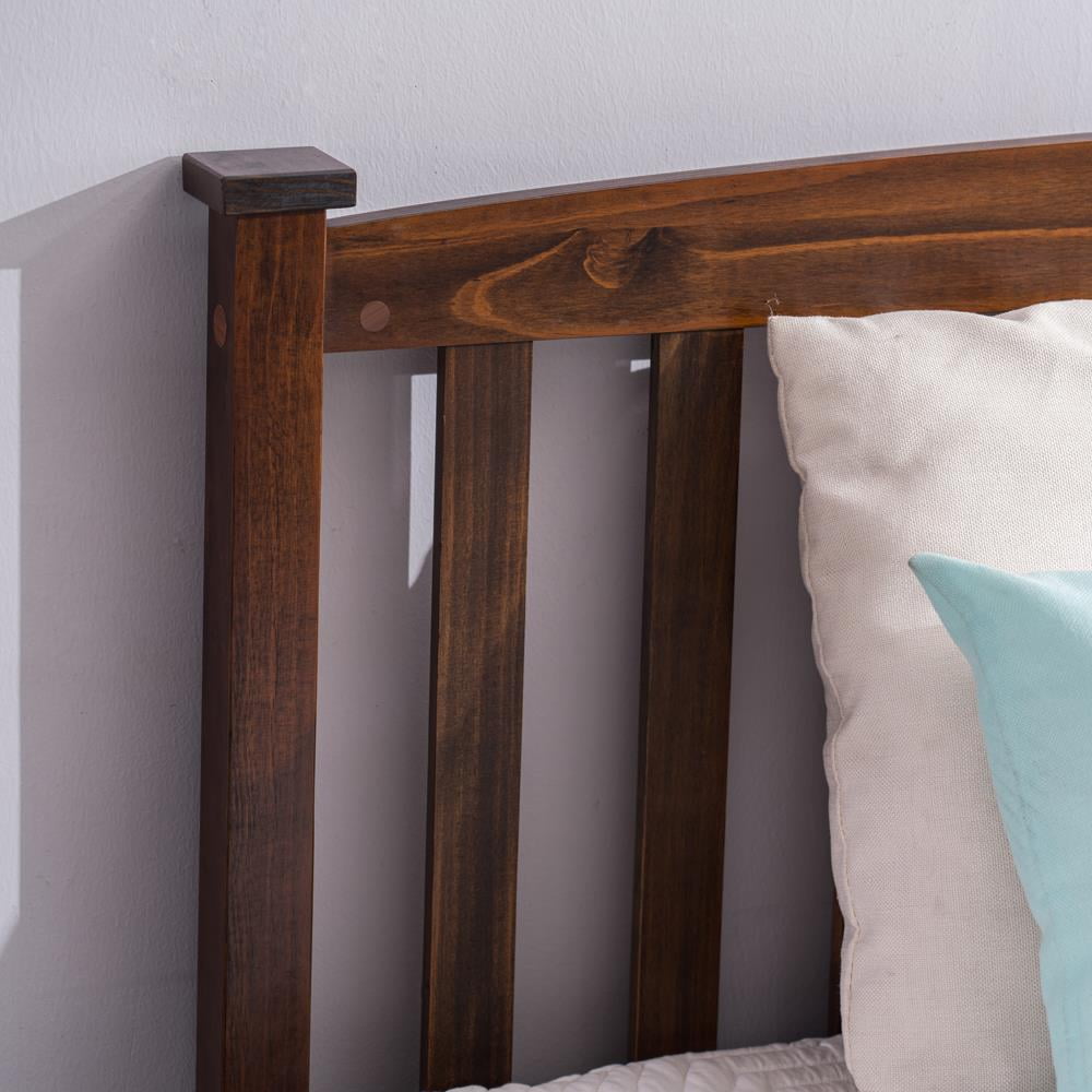 UBesGoo Wood Platform Bed with Headboard And Footboard,Walnut Full