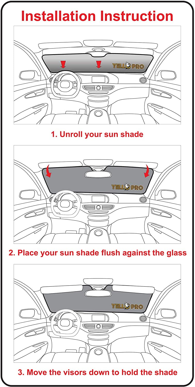Front Windshield Sunshade for 2007-2017 Jeep Patriot Sport, Latitude, Limited, High Altitude