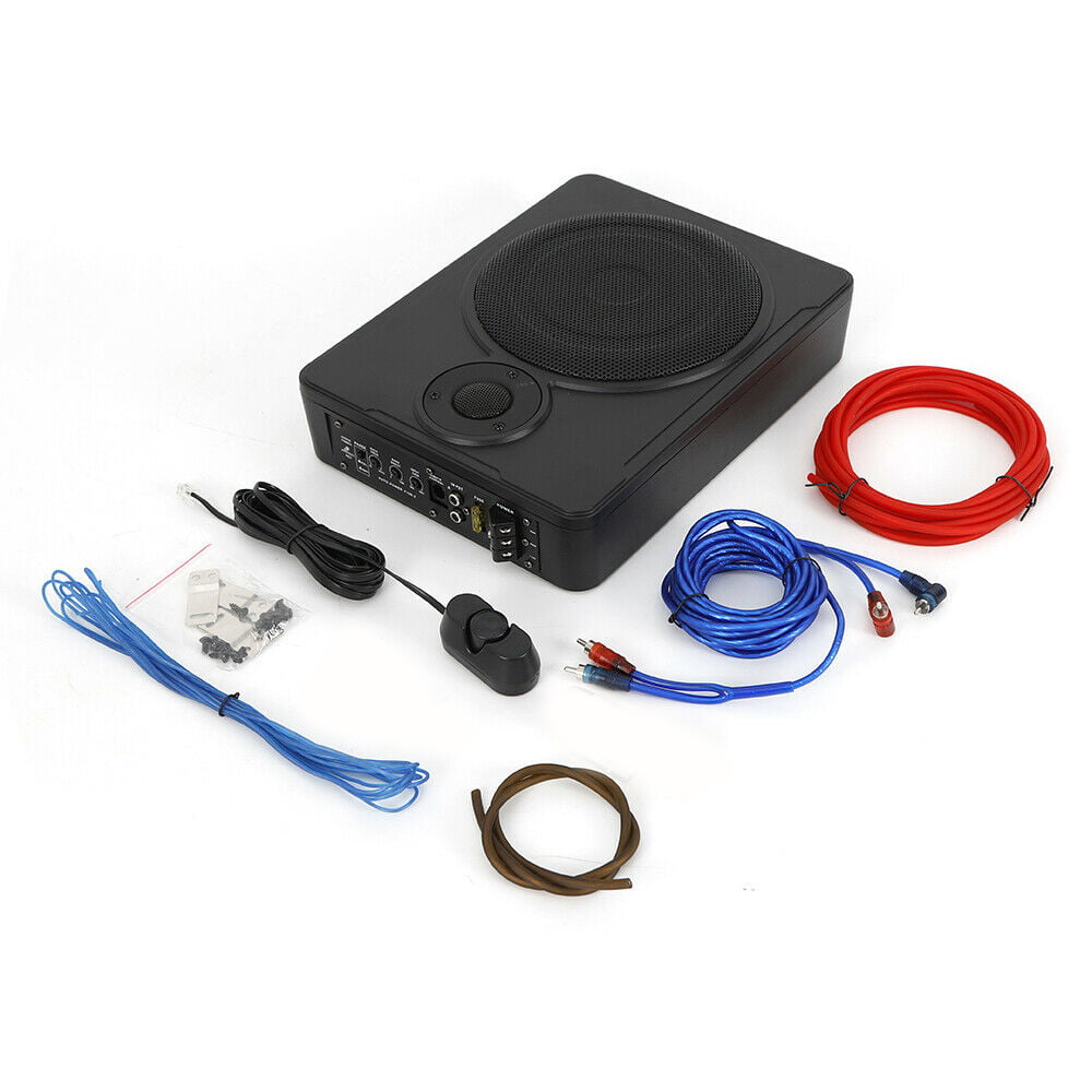 8'' Under-Seat Active Car Subwoofer Audio Speaker Bass Amp Sub Box Slim 600W Subwoofer Sub Audio Amplifier 600W
