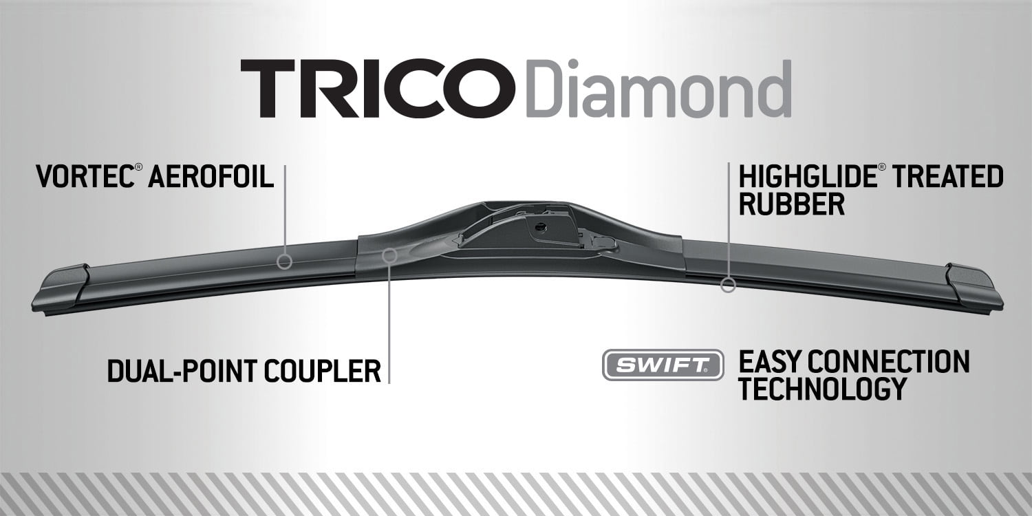 TRICO Diamond 2 Pack, 26" and 20" High Performance Replacement Windshield Wiper Blades (25-2620)
