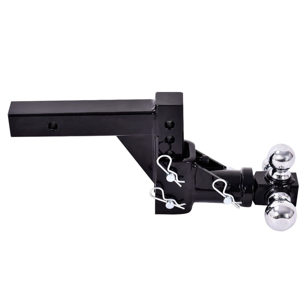 Gymax Triple Ball Swivel Adjustable Drop Turn Trailer Tow Hitch Mount For 2'' Receiver