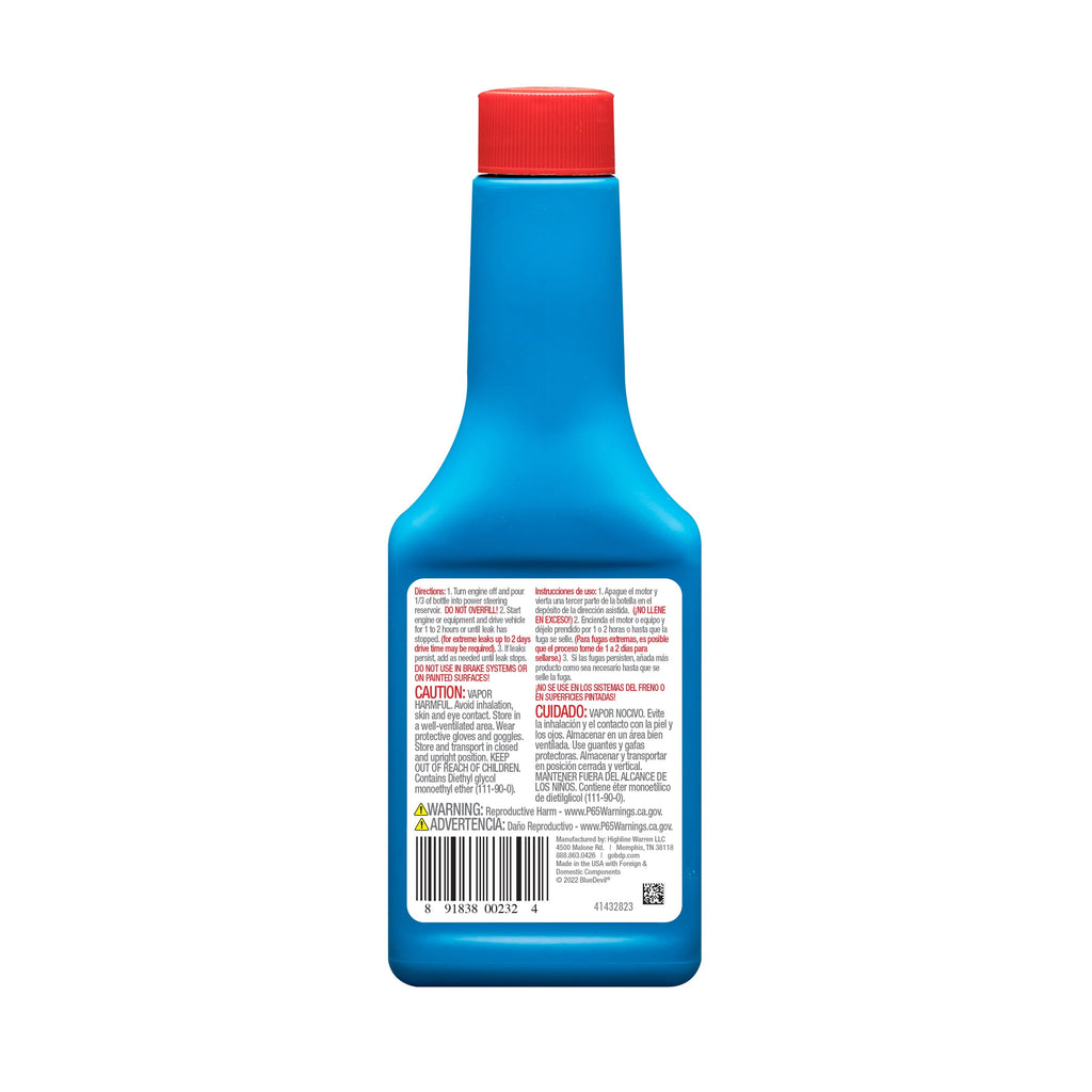 BlueDevil Power Steering Stop Leak Bldvl, 8 oz bottle 1 each