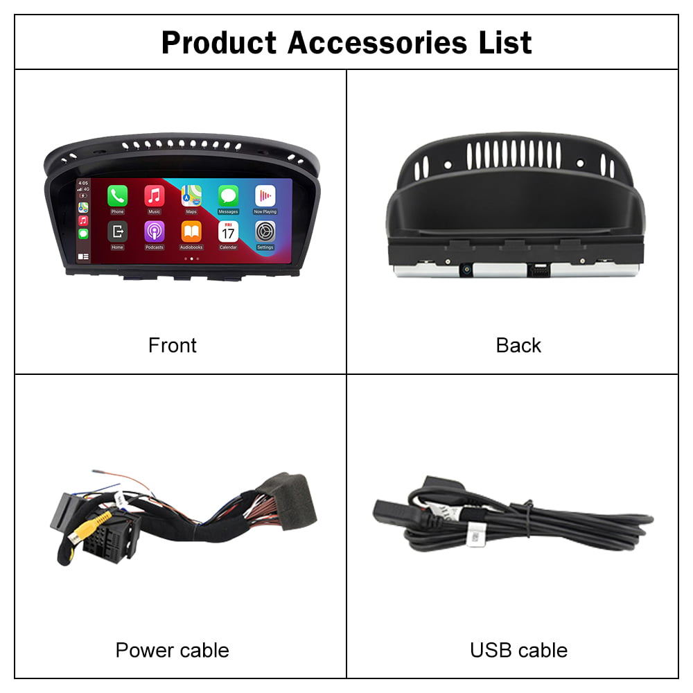 Road Top 8.8 inch Touch Screen Car Stereo for 2010-2012 BMW 5 Series E60 E90 E91 E92 E93 with CIC System Apple Carplay Android Auto Radio GPS Navigation for Car, Portable Car Stereo Screen