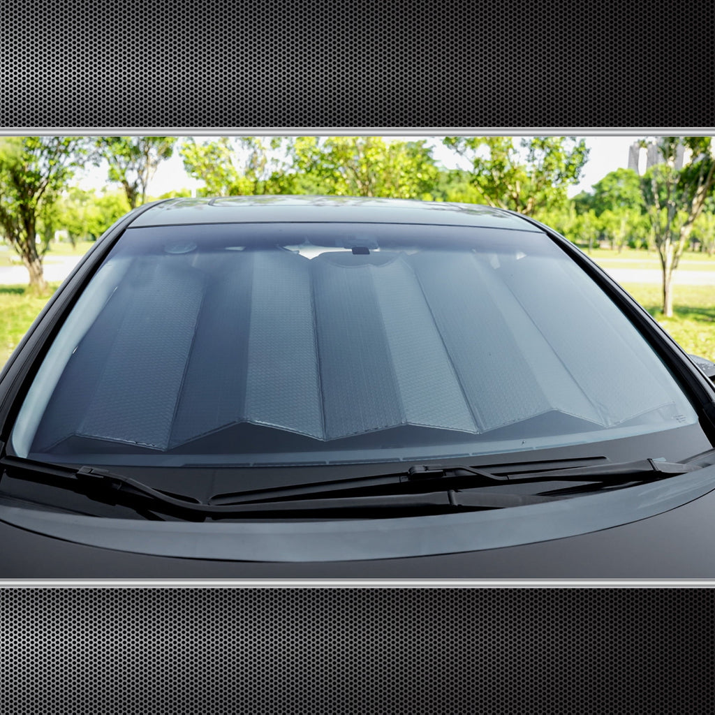 Auto Drive Windshield Black Accordion Sunshade for Models Sedan SUV Hatchback Liftback 1 Count, 63"x 28.5"