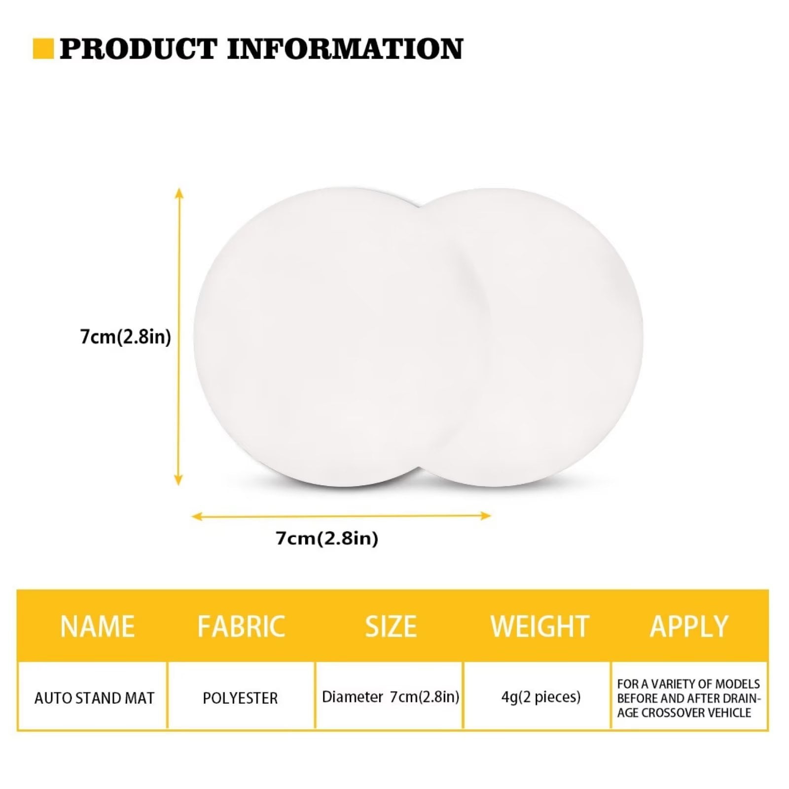 Binienty Yellow Car Seat Covers for Women with 1 Steering Wheel Cover,SUV/Van Ice-cream Cone 4 Seat Cover Interior Accessories,2 Keychain,2 Absorbent Cup Coaster,2 Seat Belt Covers Auto Decor