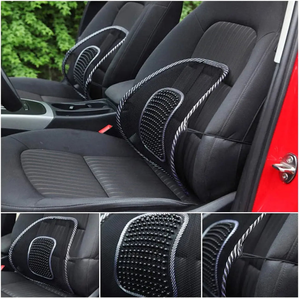 Casewin Car Seat Chair Massage Back Lumbar Support Mesh Ventilated Cushion Pad Auto Seat Back Cushion Home Office Waist Breathable Density Mesh for Back Pain and Poor Posture Fits to All Chair