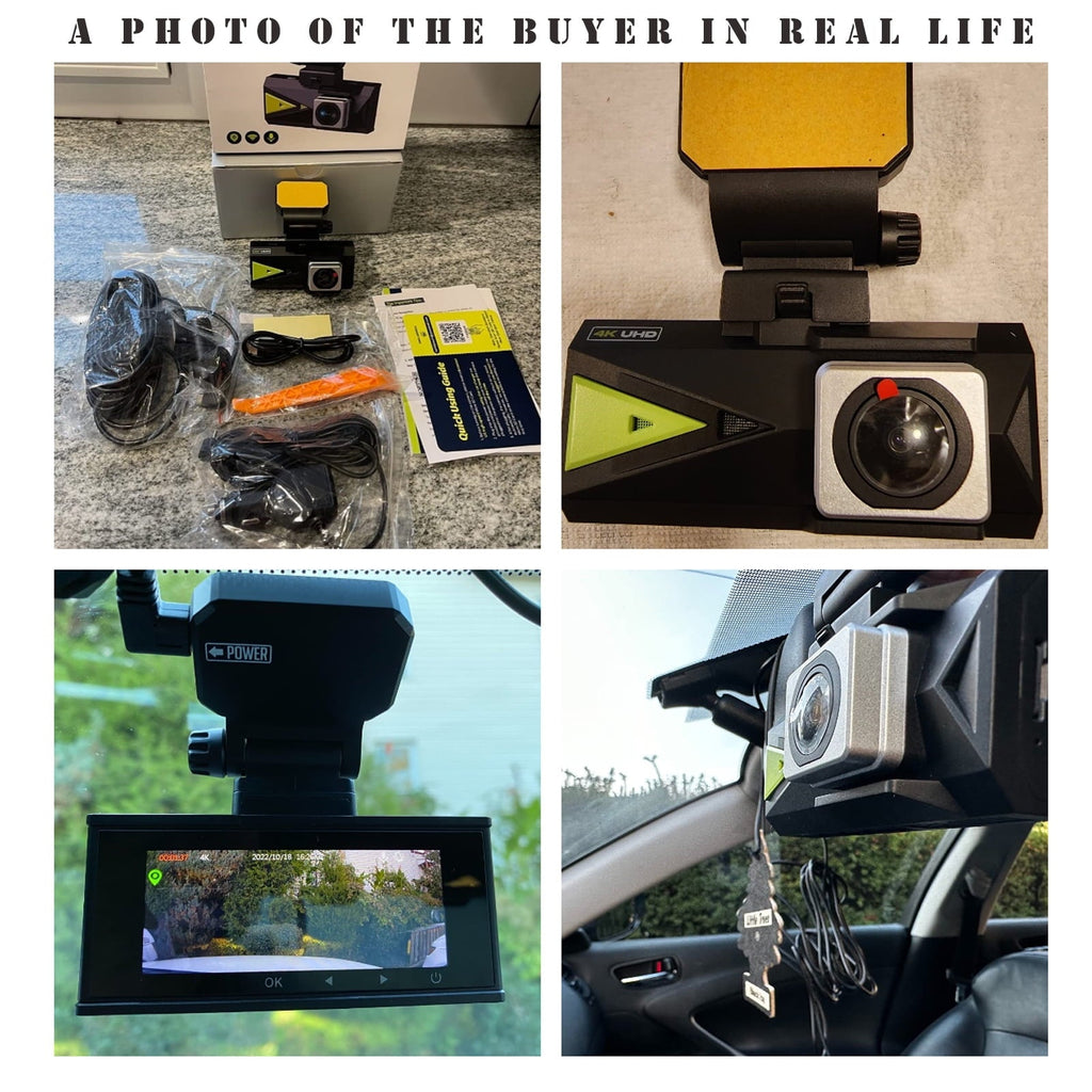 TOGUARD Dash Cam 4K with 5Ghz Wifi GPS, 4K+2K Dash Cam Front and Rear 3.16” Touch Screen Dual Sony Night Vision Car Camera, Voice Commands, WDR, Type C, with 64GB Memory Card