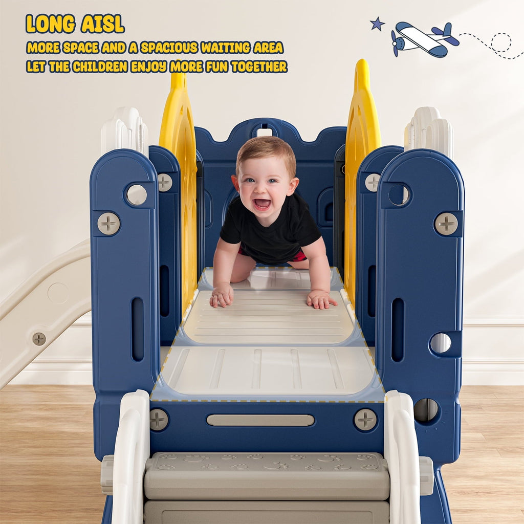 GIKPAL 7 in 1 Toddler Slide Set, Kids Slide for Toddlers Age 1+, Toddler Climber Slide Play Set With Basketball Hoop and Ball, Outdoor Indoor Playground for Toddlers 1-3