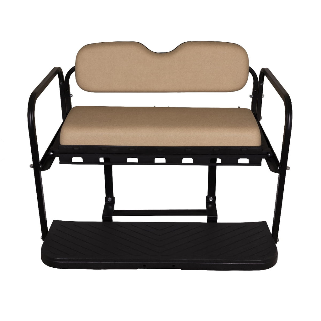 GTW MACH3 Rear Flip Seat for Club Car DS 2000.5 & Up Golf Carts - Buff Color Cushions