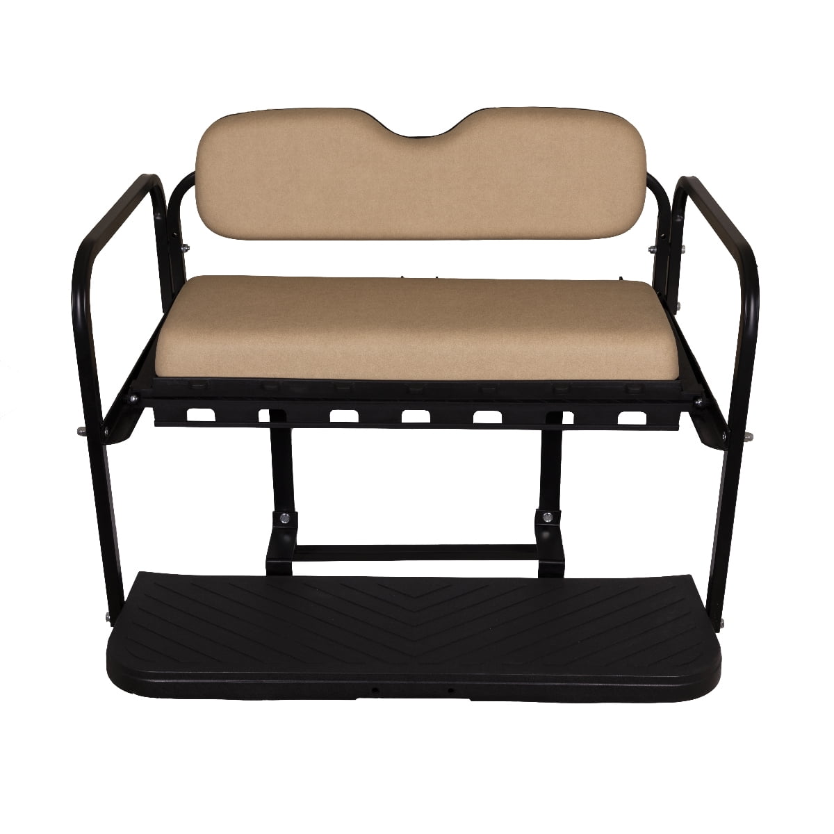 GTW MACH3 Rear Flip Seat for Club Car DS 2000.5 & Up Golf Carts - Buff Color Cushions